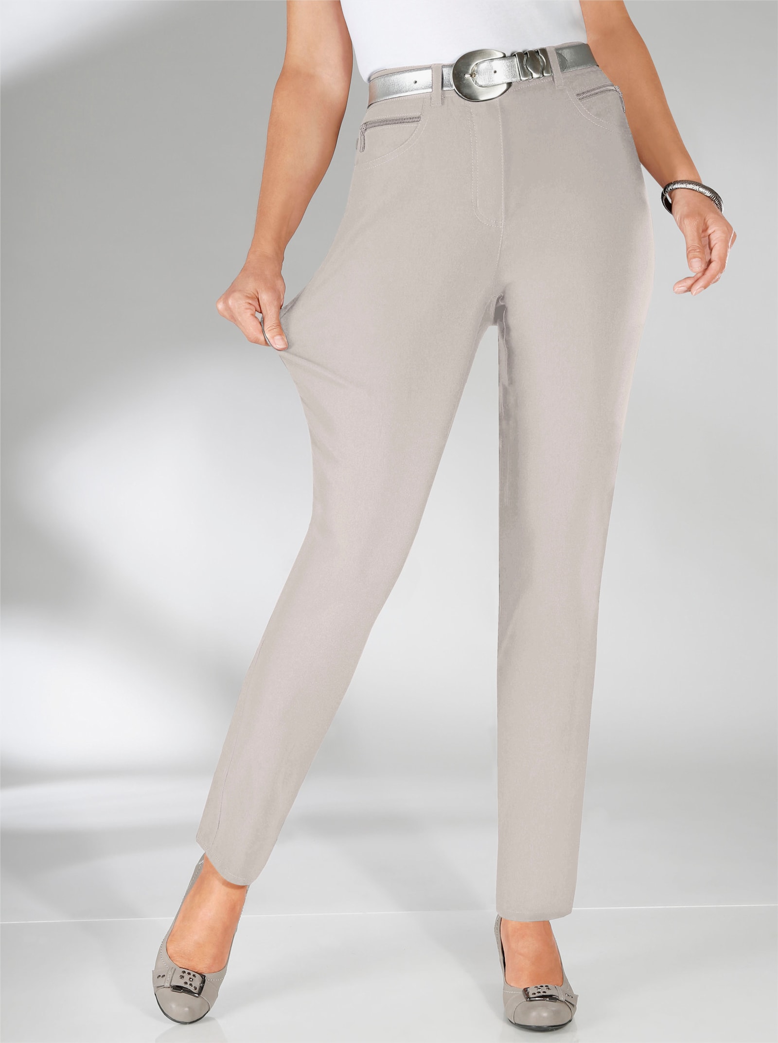 Stehmann Comfort line Stretch-Hose mit Zier-Taschen vorne - stein