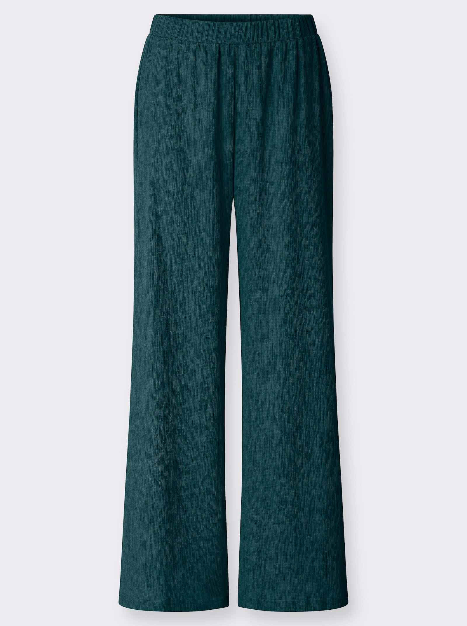 Comfortblouse van crinklemateriaal - petrol