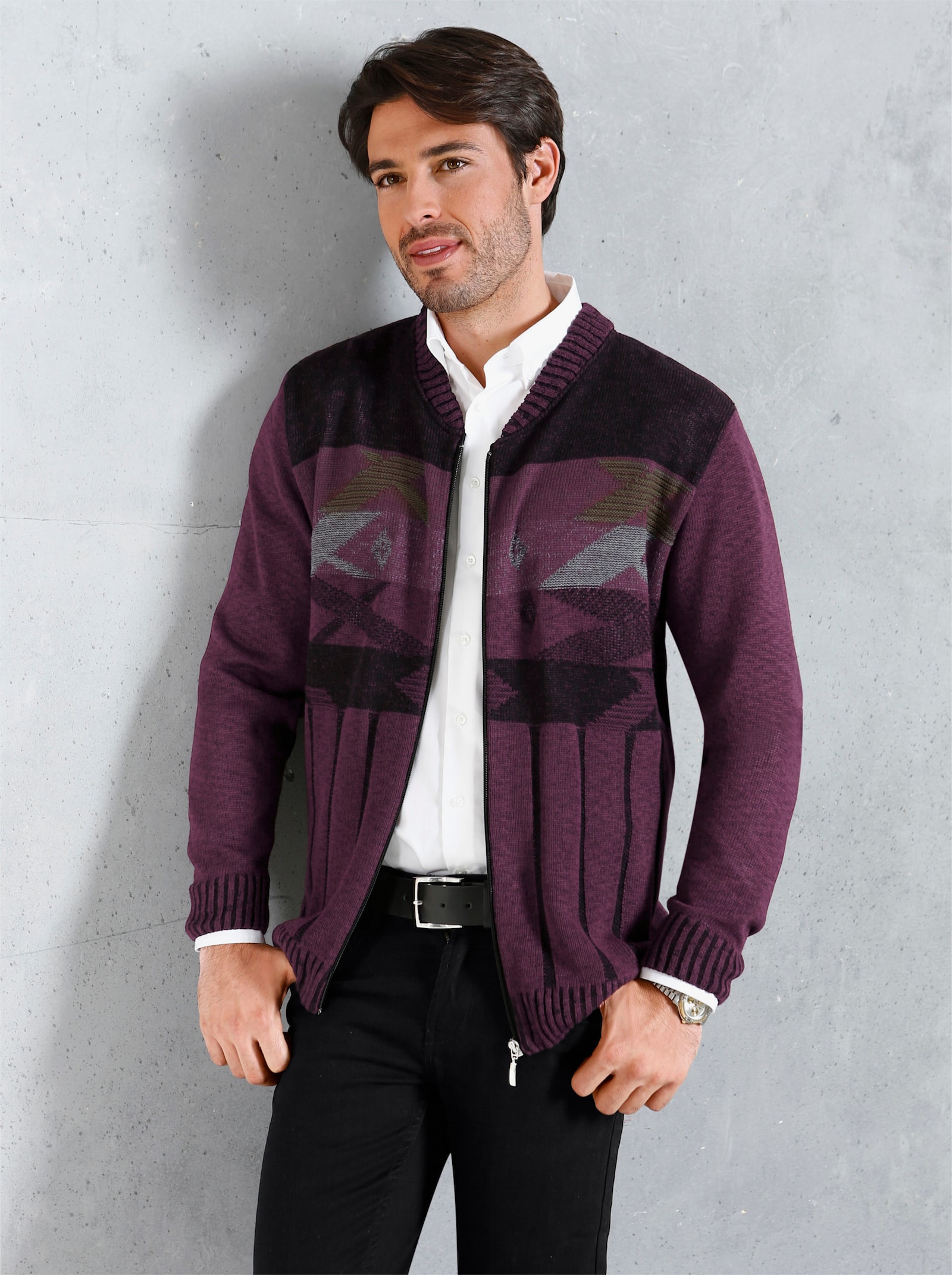 Pletený kardigan - bordó