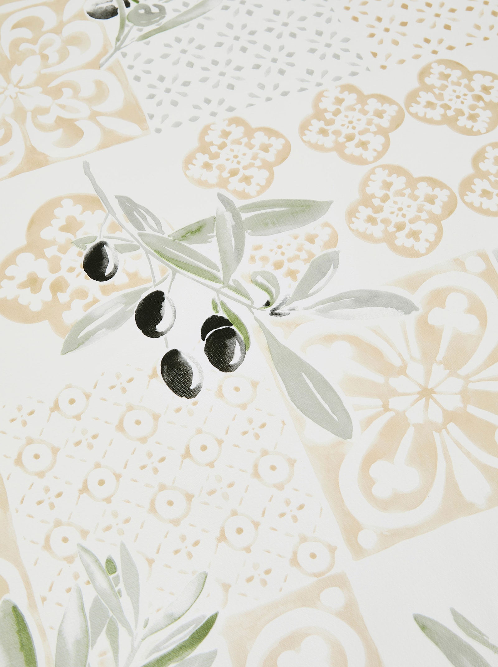 Tischdecke - beige-grau-bedruckt