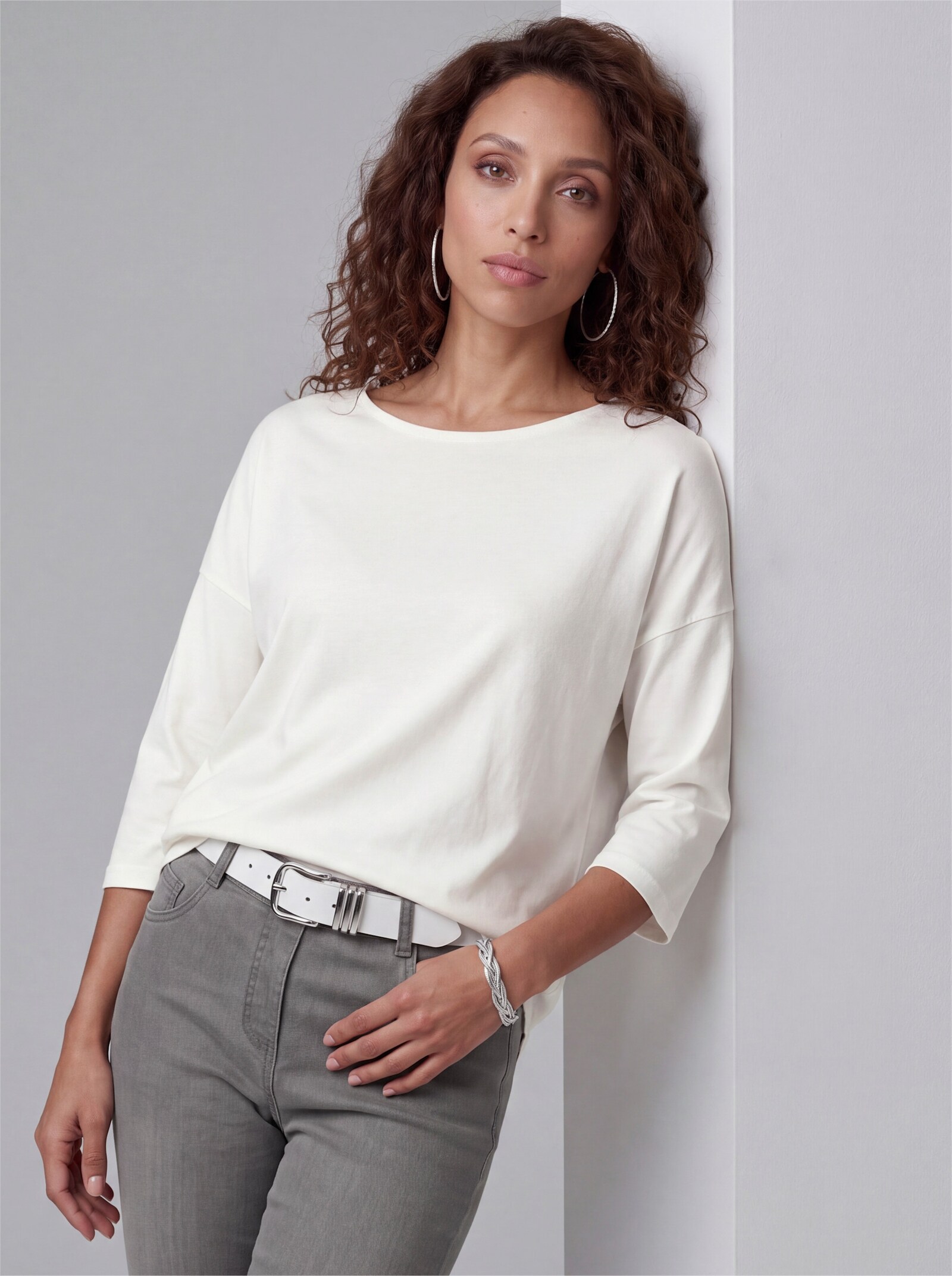 heine 3/4-Arm-Shirt mit Leinen - ecru