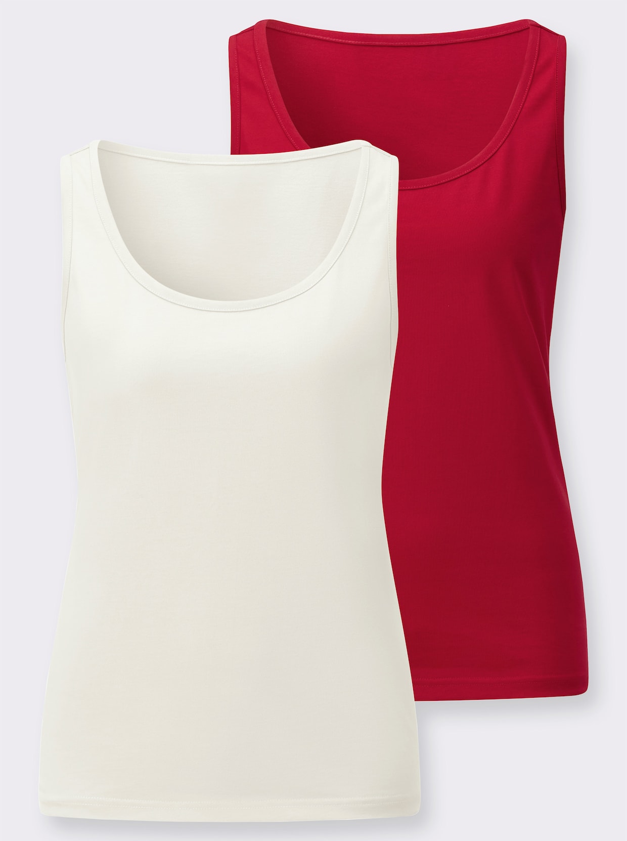 Shirttop - rot + ecru