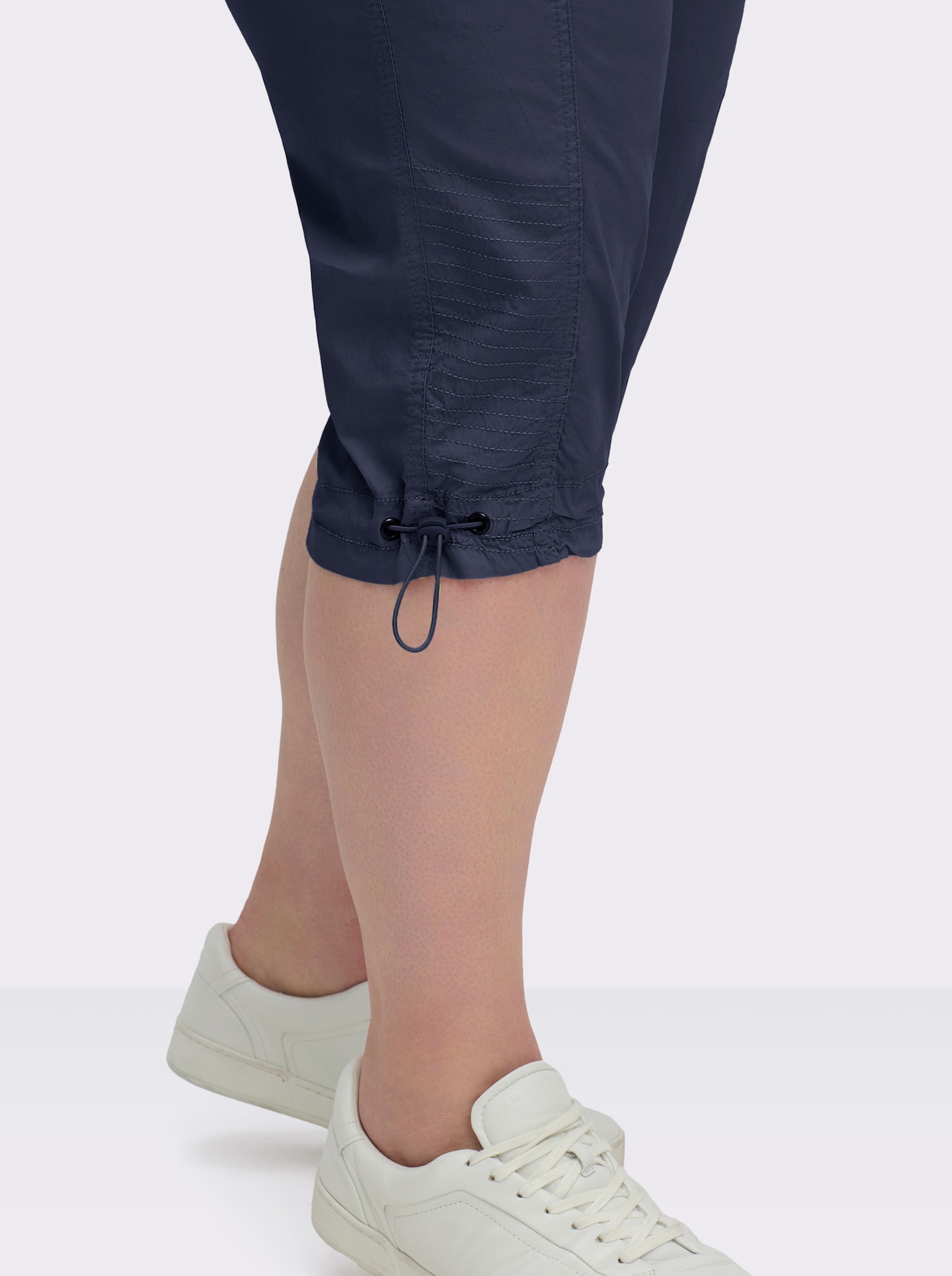 Caprihose mit Gummizug am Beinabschluss - nachtblau