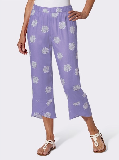7/8-broek - lavendel-wit bedrukt