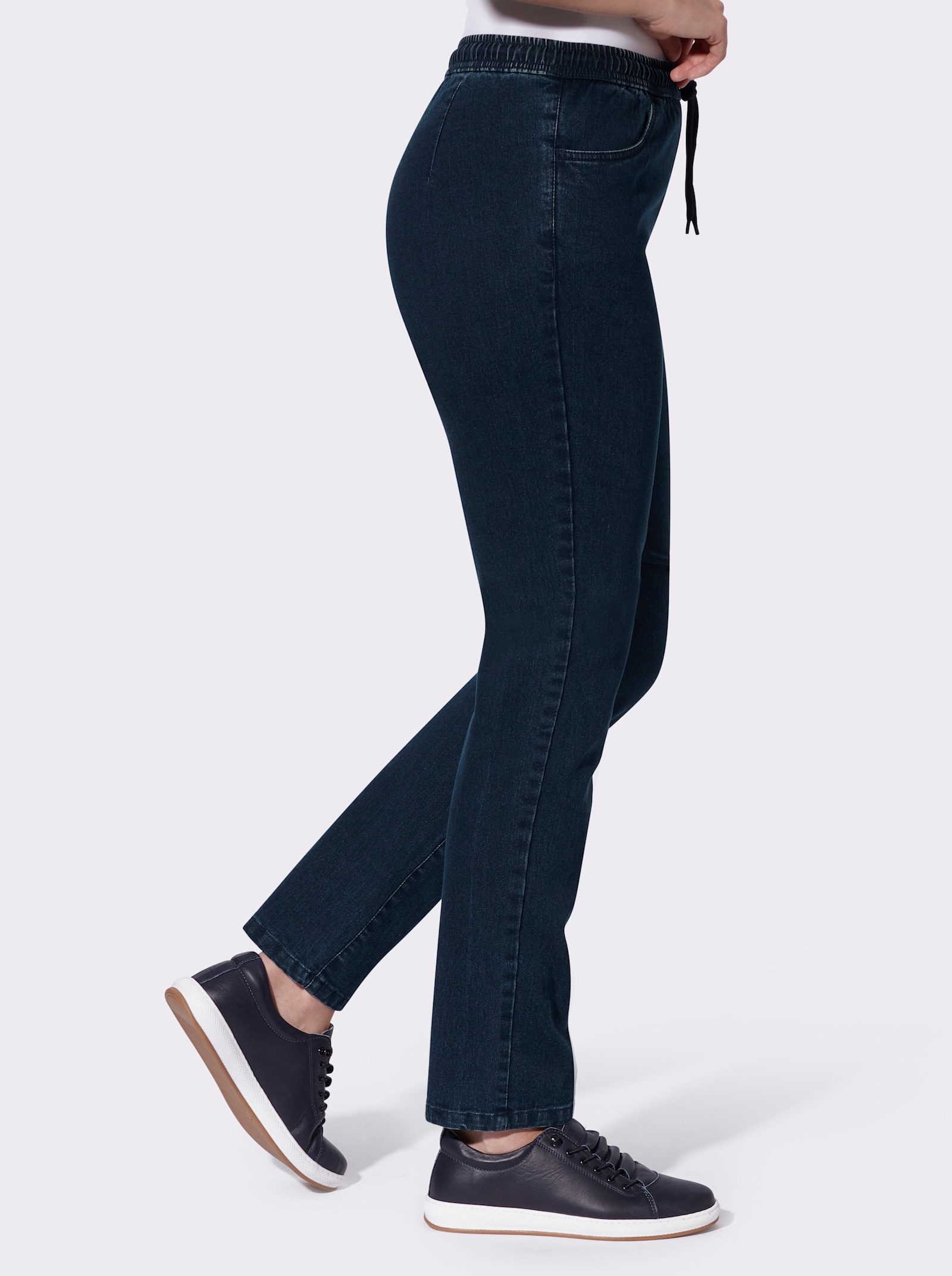 Thermojeans mit Rundum-Dehnbund - blue-stone-washed