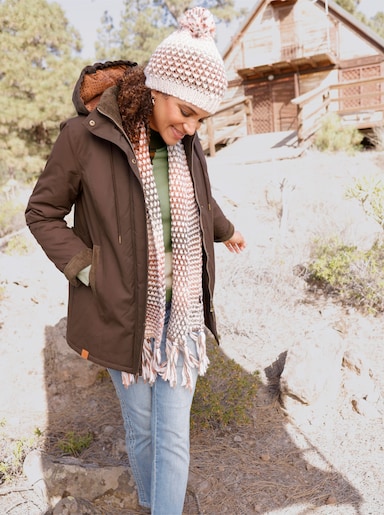 Canvasjacke mit Stehkragen - schoko