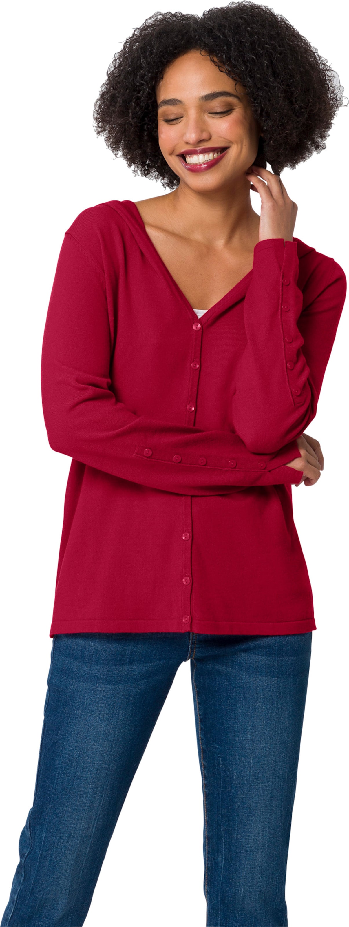 Thumbnail - Kapuzenstrickjacke