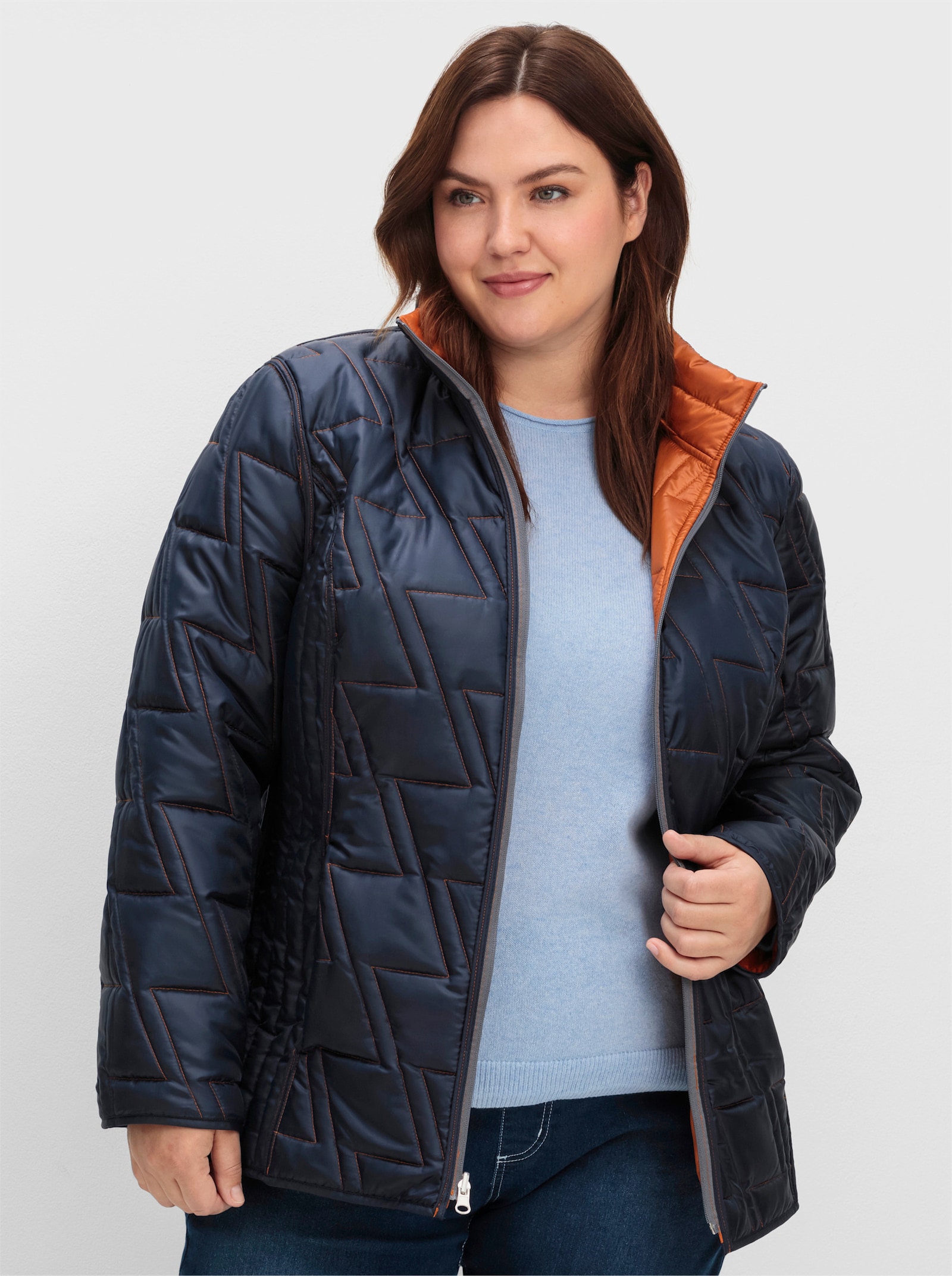 Wendejacke mit Kapuze, abzippbar - cognac