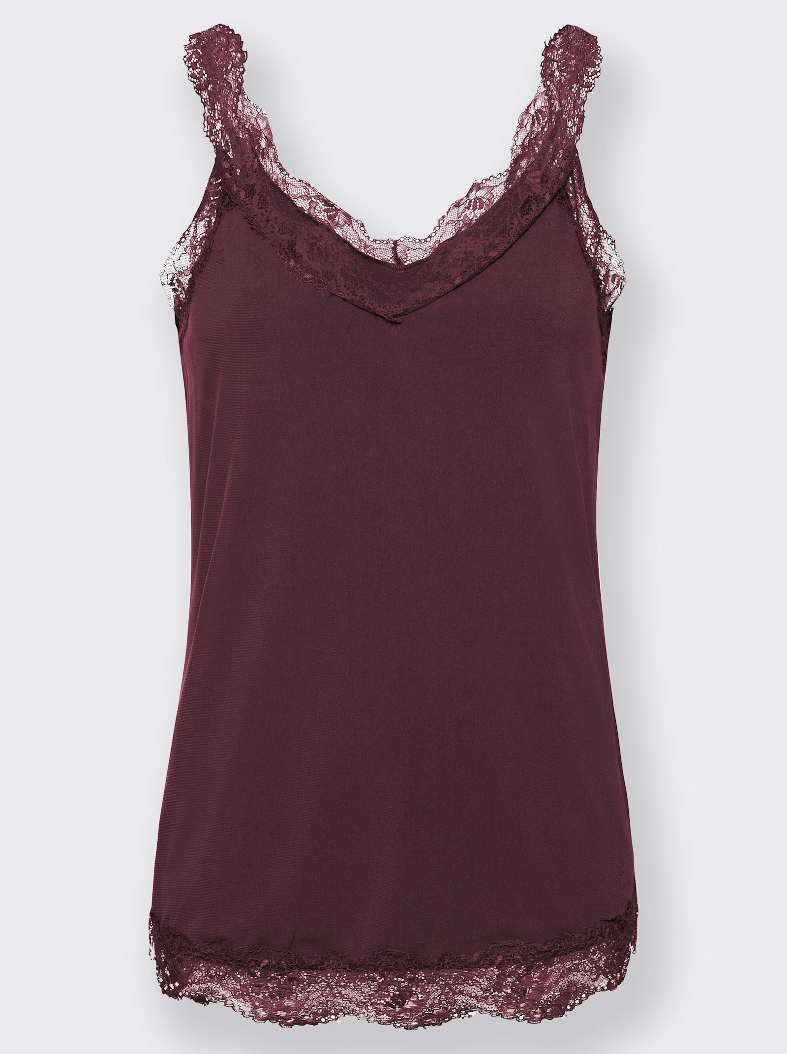 Spitzentop leicht glänzend - burgund