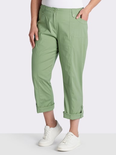 Baumwollhose mit krempelbaren Beinen - eucalyptus