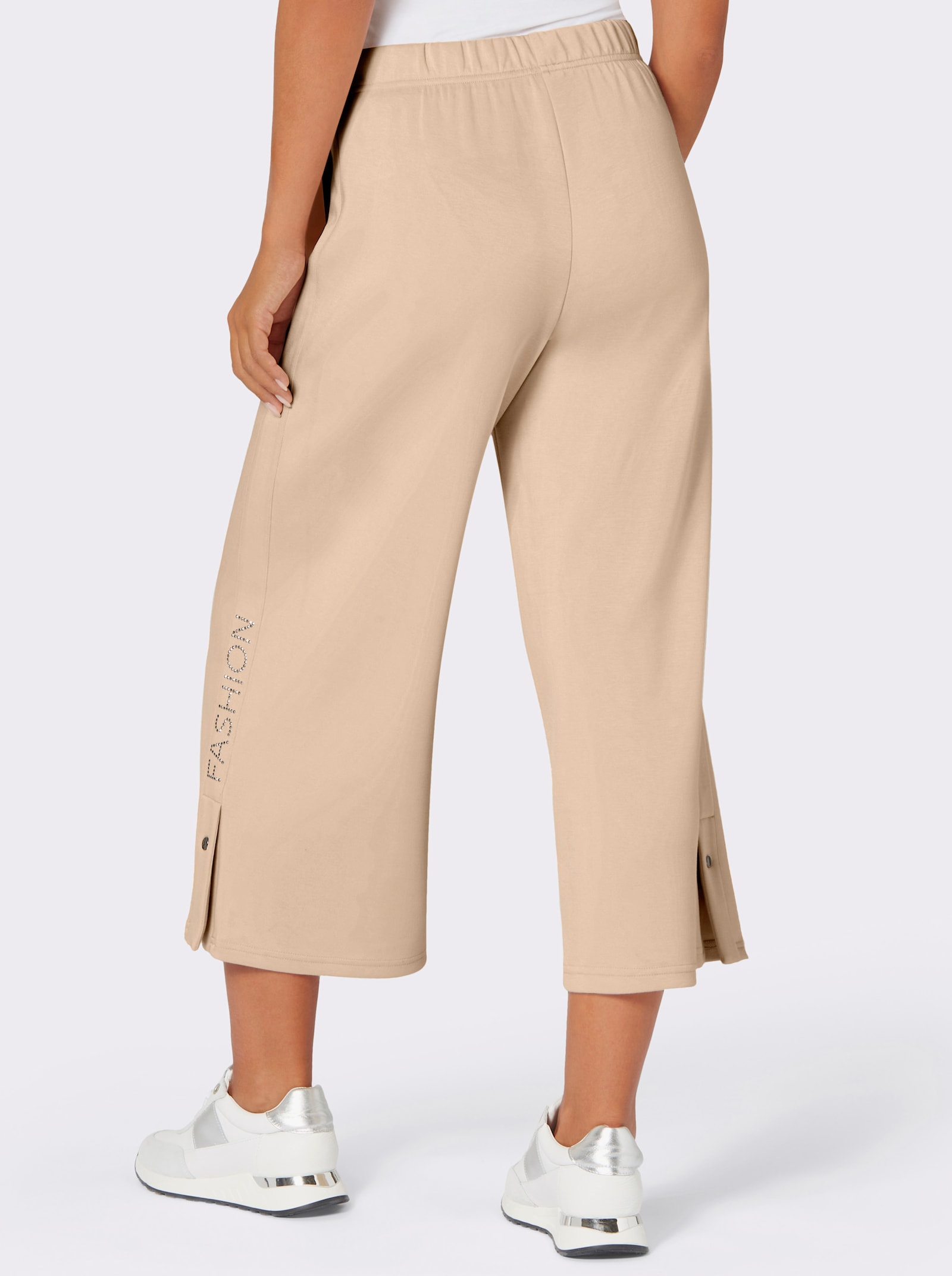 Culotte met hoge zijsplitten - ivoorkleur