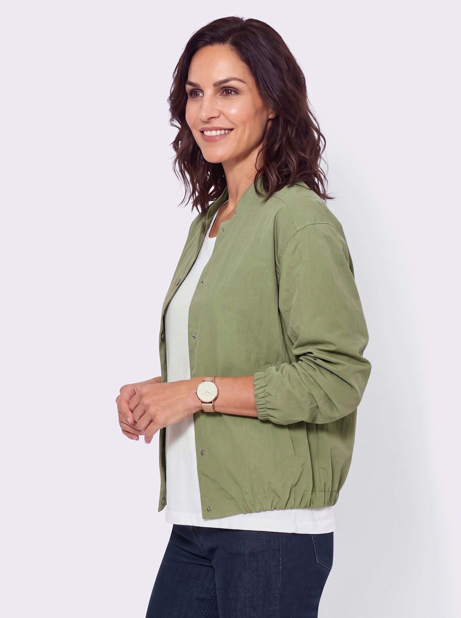 Jacke in Blousonform - schilf