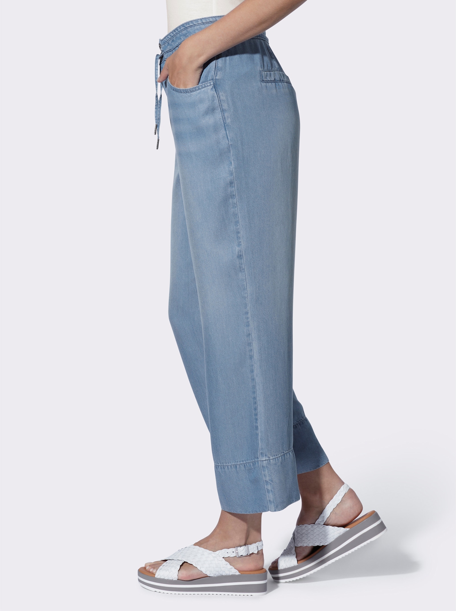 heine Pantalon large - bleu blanchi