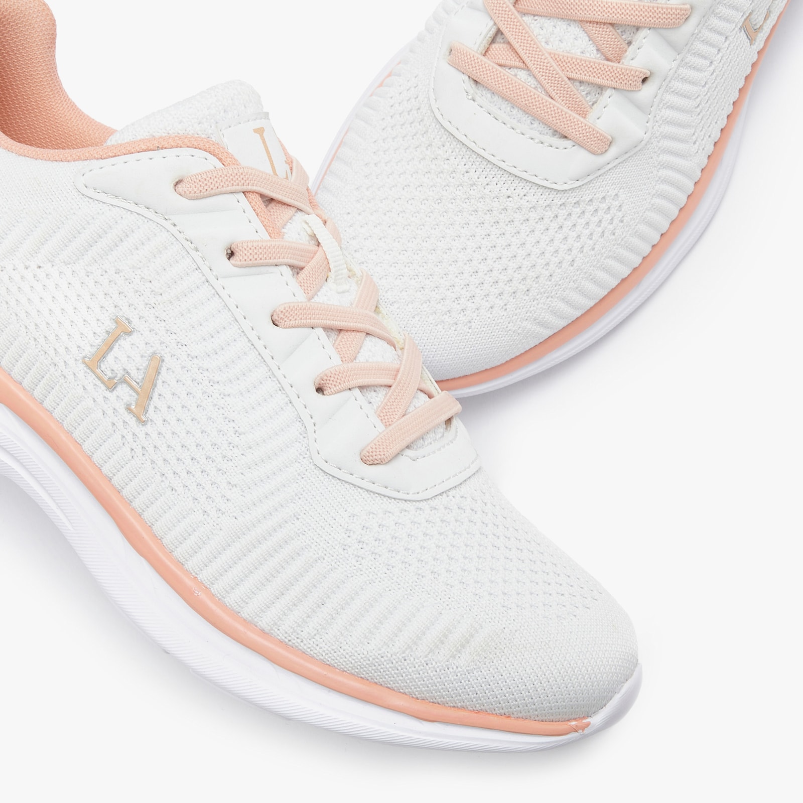 LASCANA Sneaker - weiß/lachsfarben