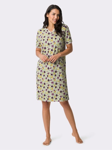 Nachthemd mit Blumenmuster - ecru-bedruckt
