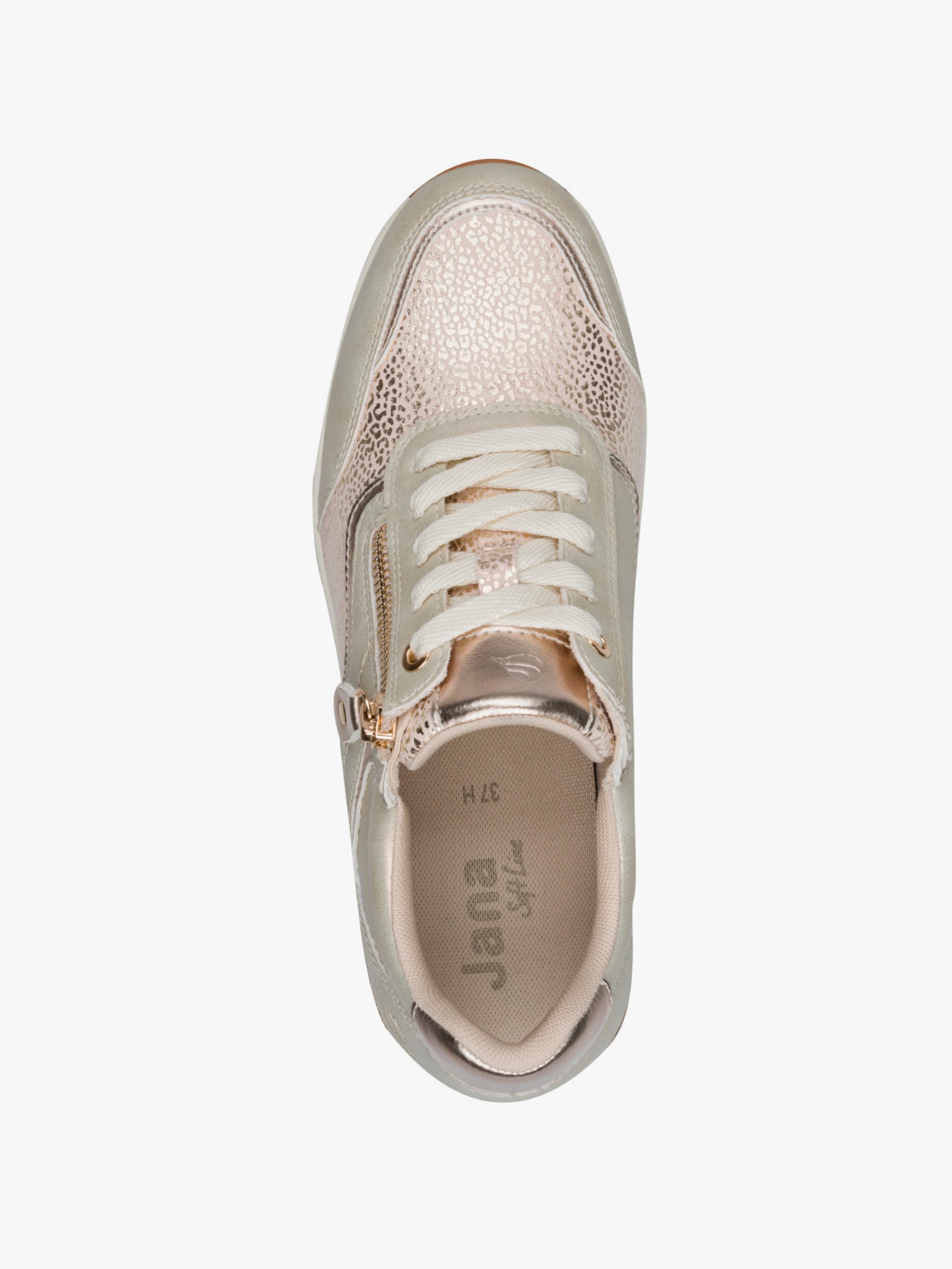 Jana Sneaker mit Zipper - goldfarben