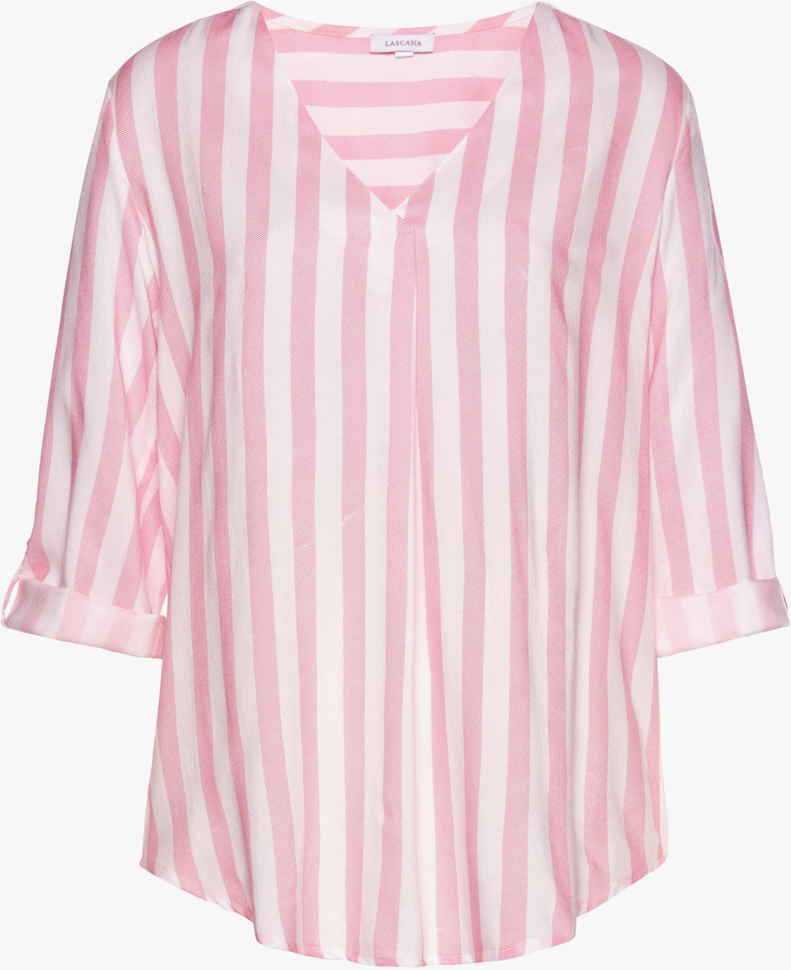 LASCANA Schlupfbluse - weiß-rosa
