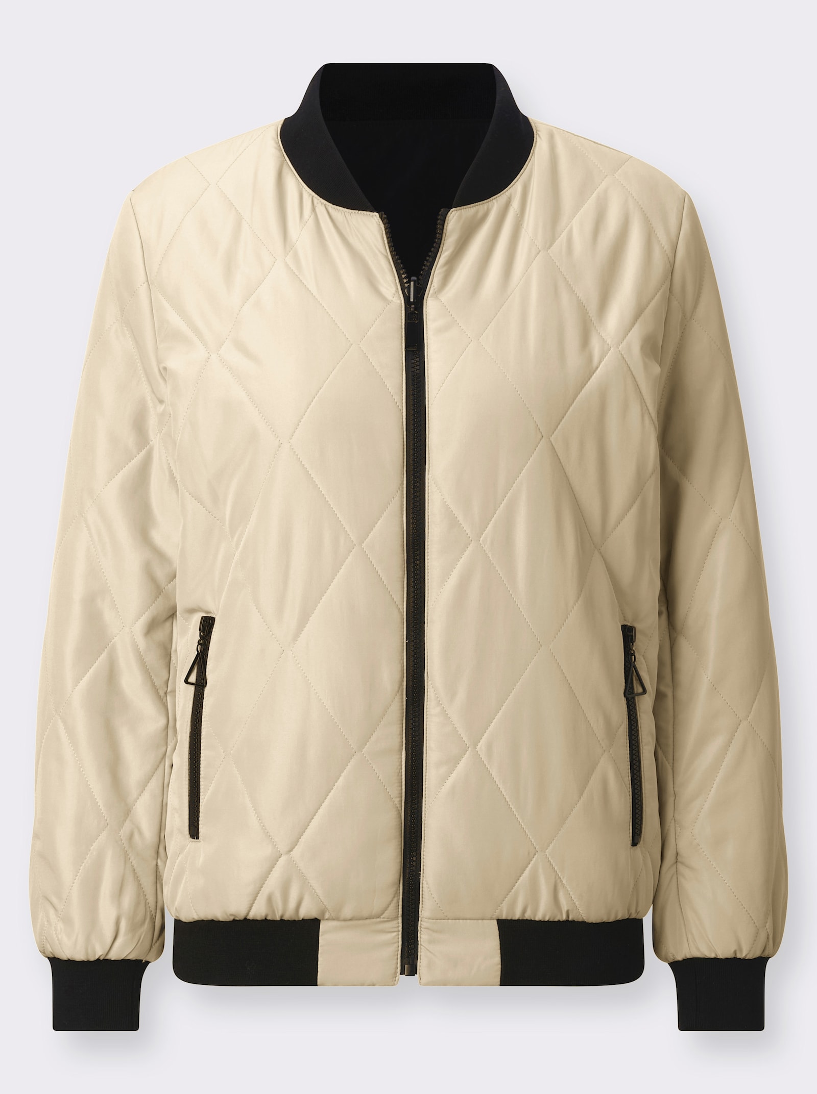 Wendejacke in Blouson-Form - sand-schwarz