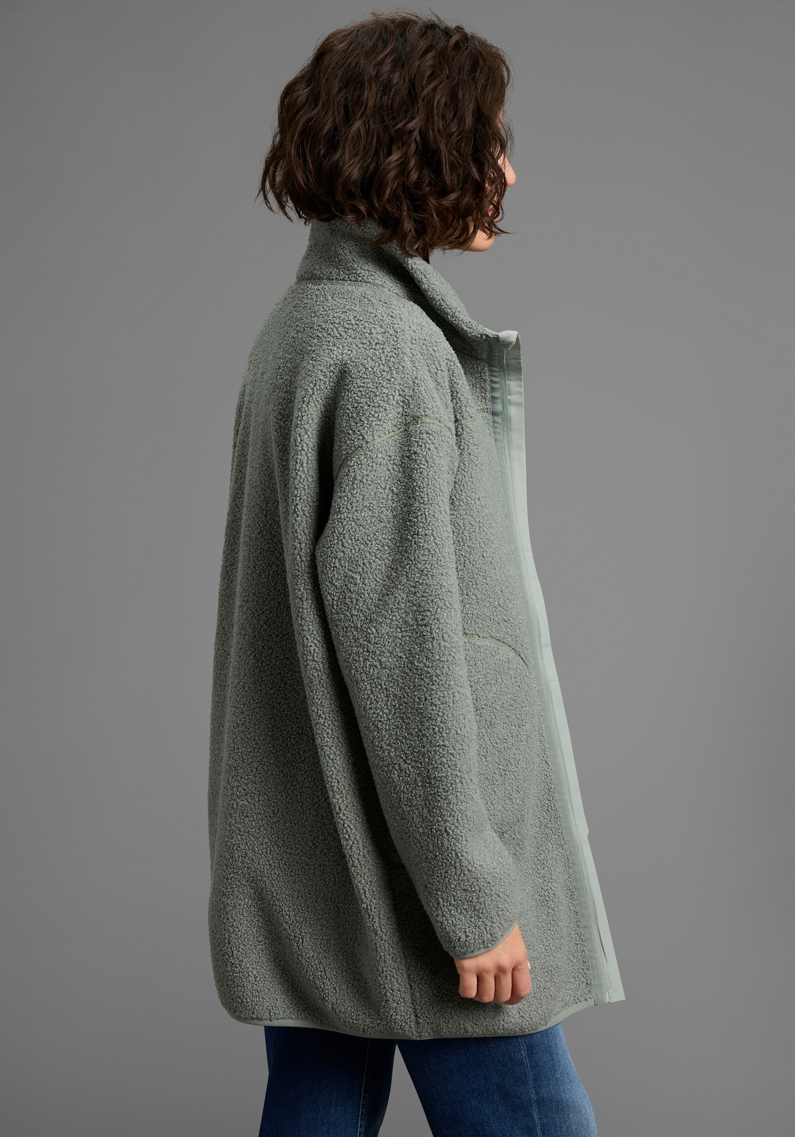 Polarino Fleecejacke - grau-grün