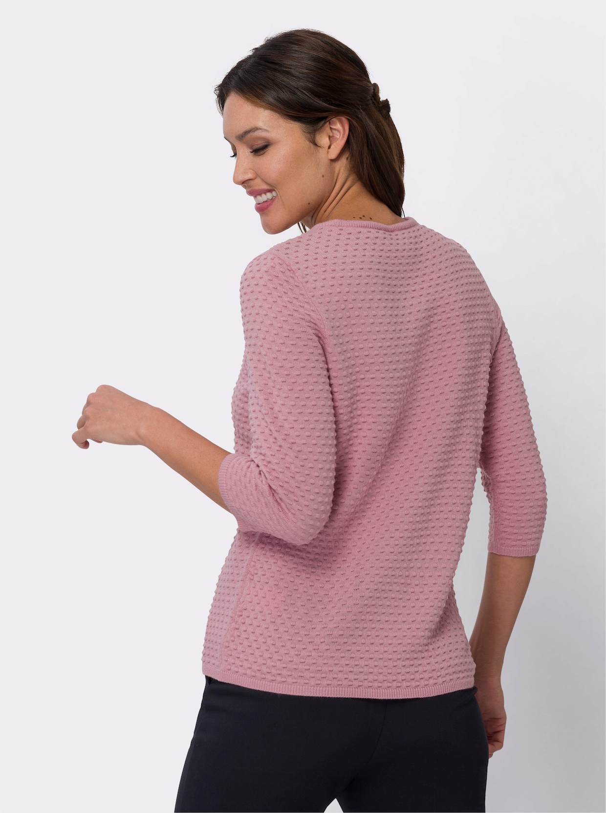 Pullover met ronde hals - hortensia