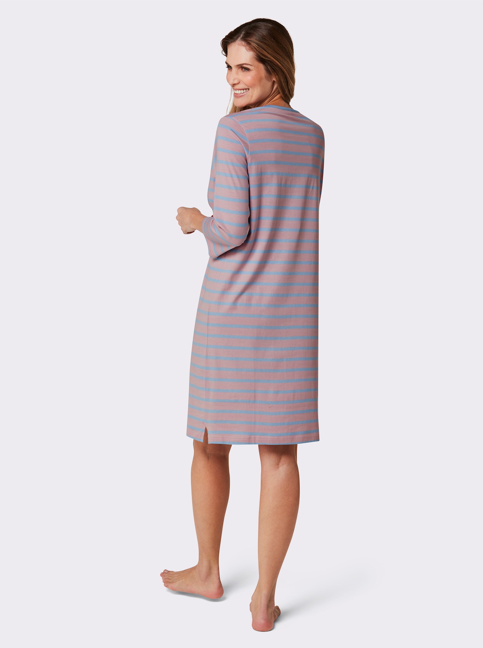 wäschepur Nočné košele, mix bavlny - modrá + hortenziová-modrá-pruhovaná