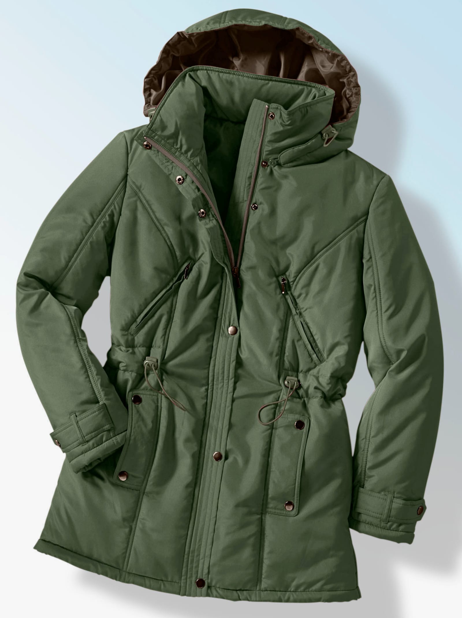 Steppjacke mit Weitenregulierung - khaki