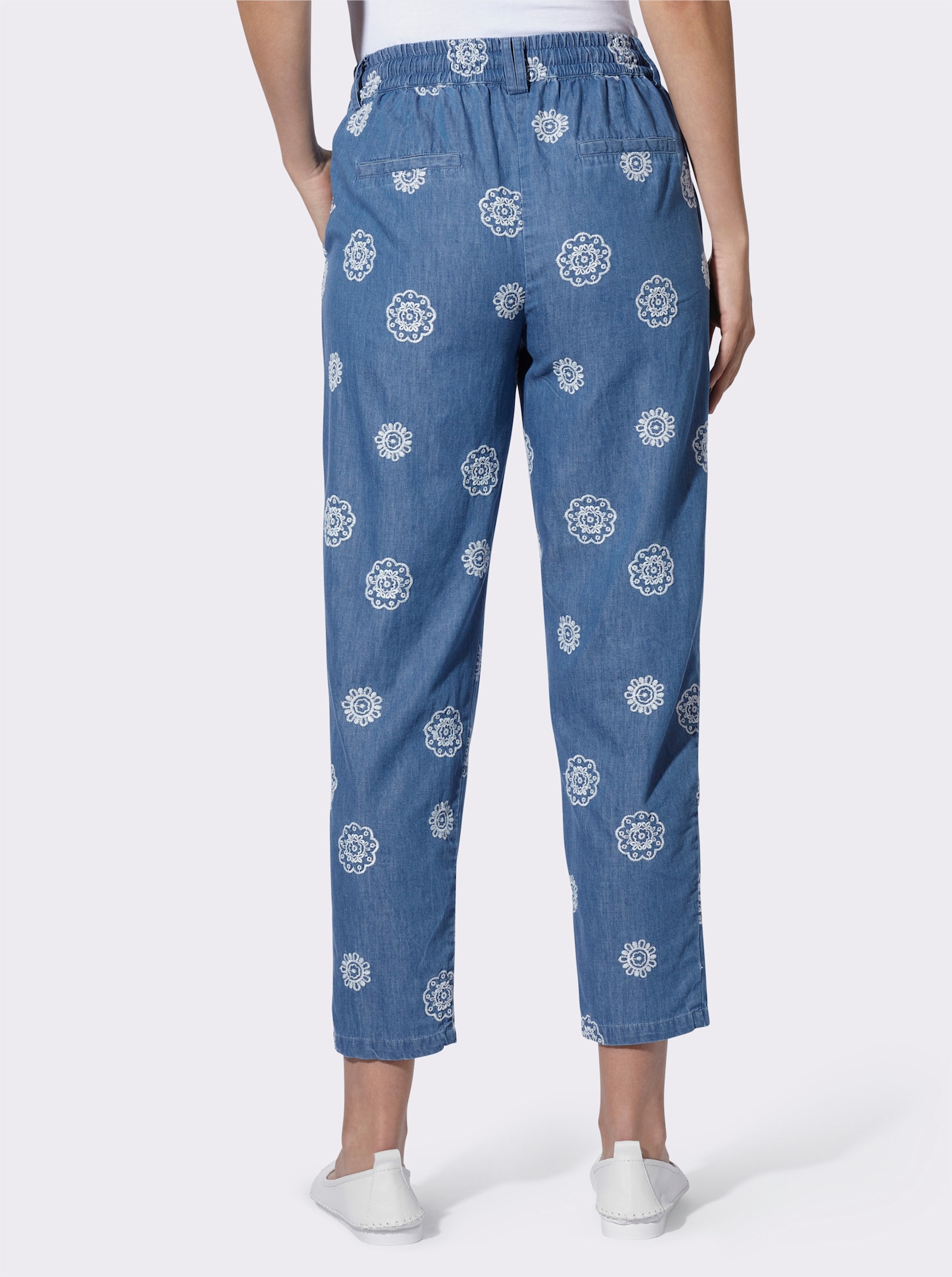 heine Schlupfjeans mit rückwärtigem Dehnbund - blue-bleached