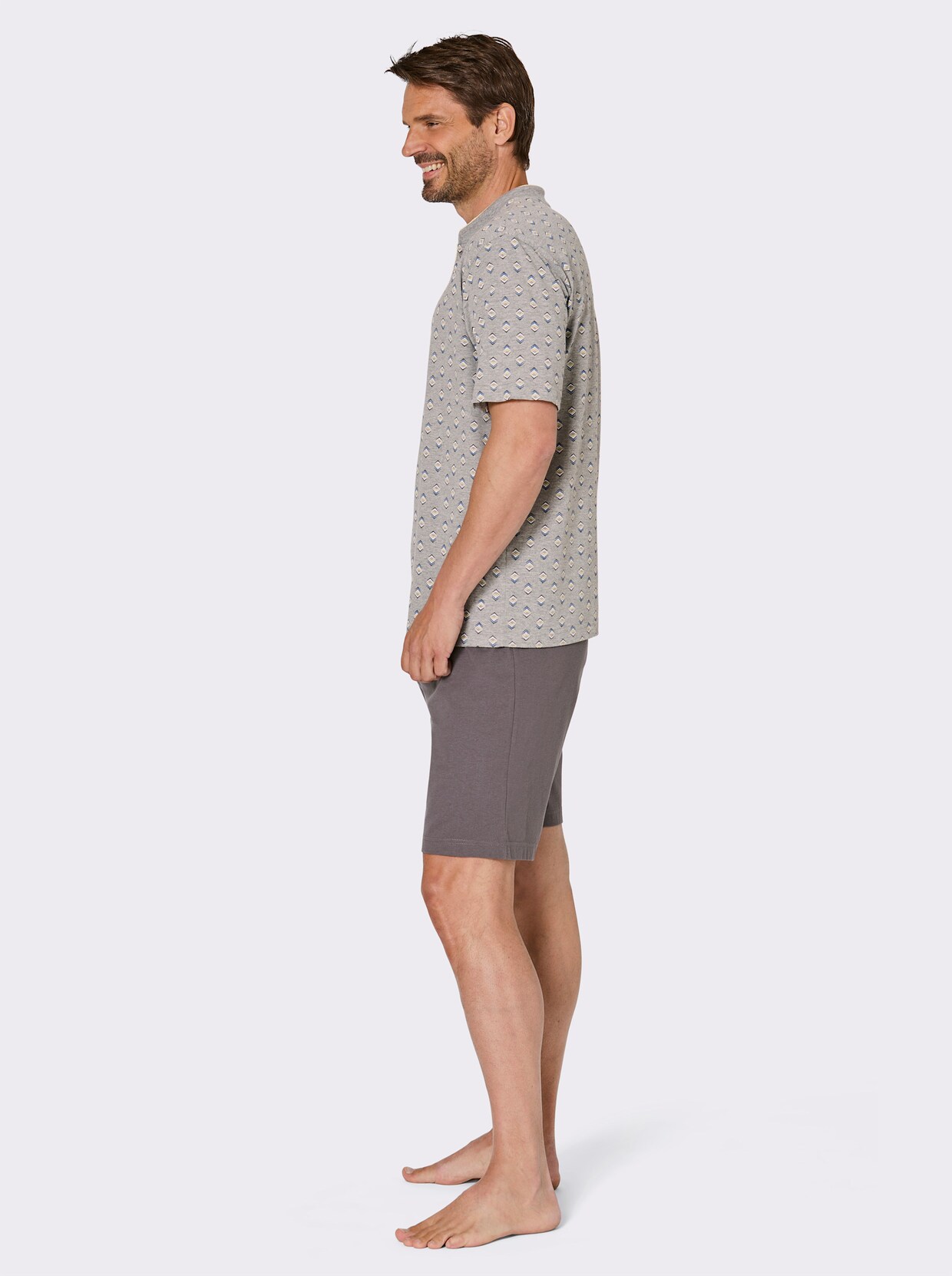 wäschepur men Shorty - grau-meliert-anthrazit-bedruckt