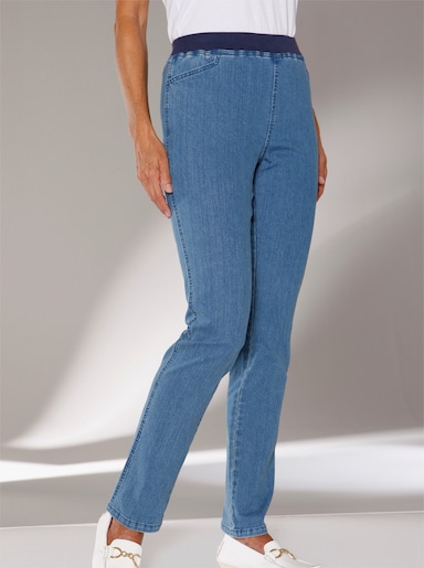 Stretch-Jeans mit Rundum-Dehnbund - blue-bleached