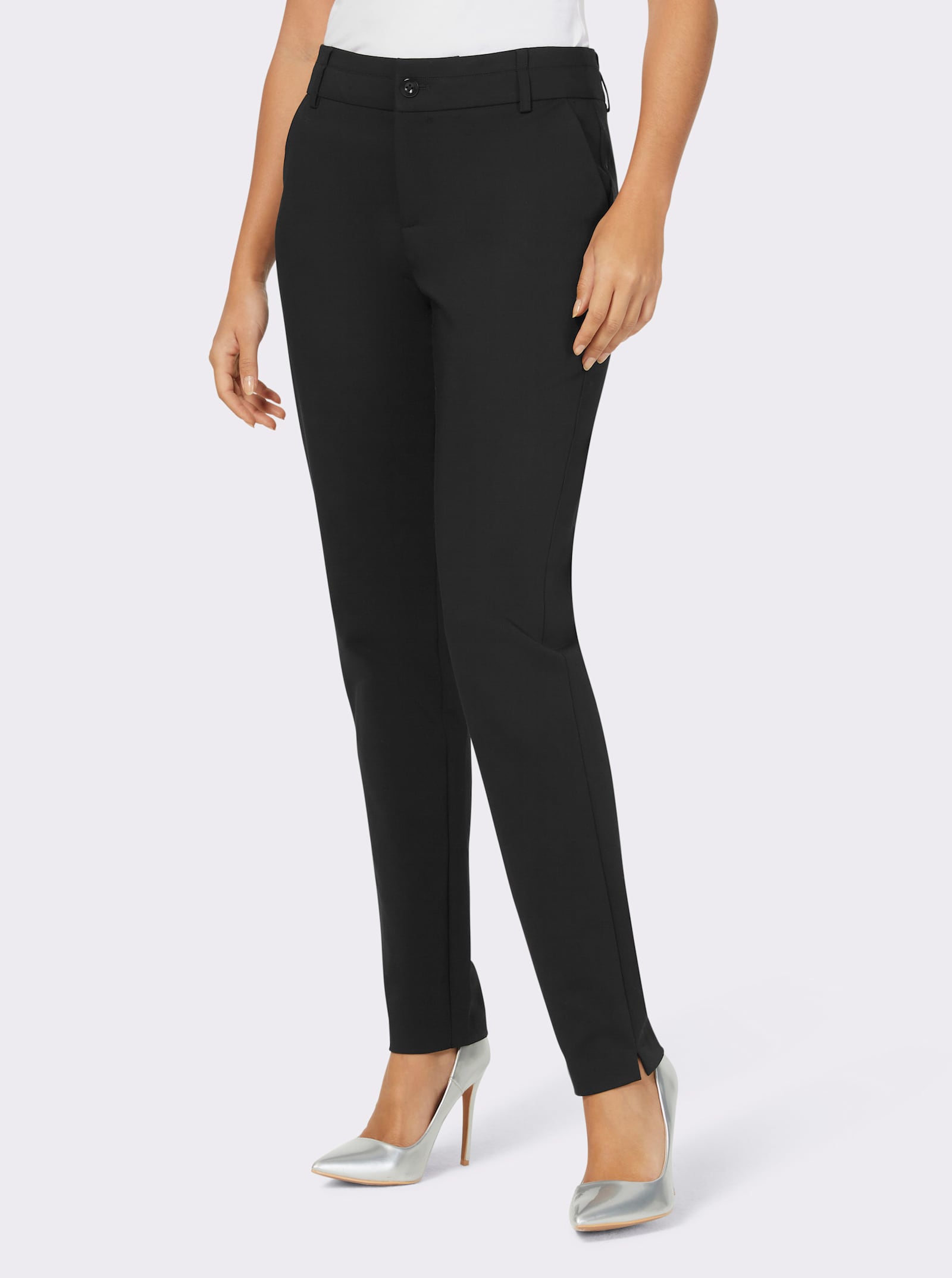 Broek, achter met sierpaspels - zwart