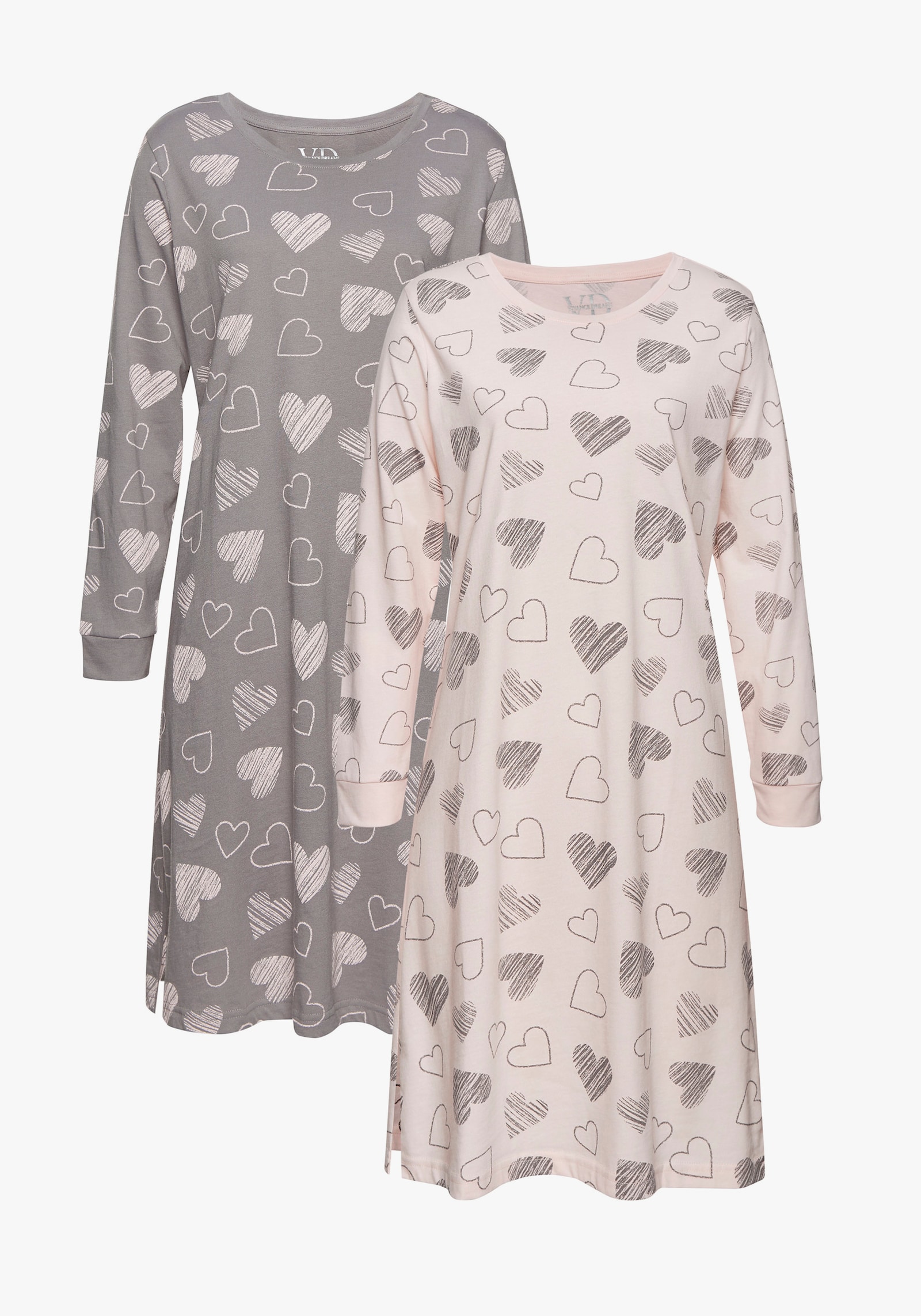 Vivance Dreams Nachthemd - rosa/grau