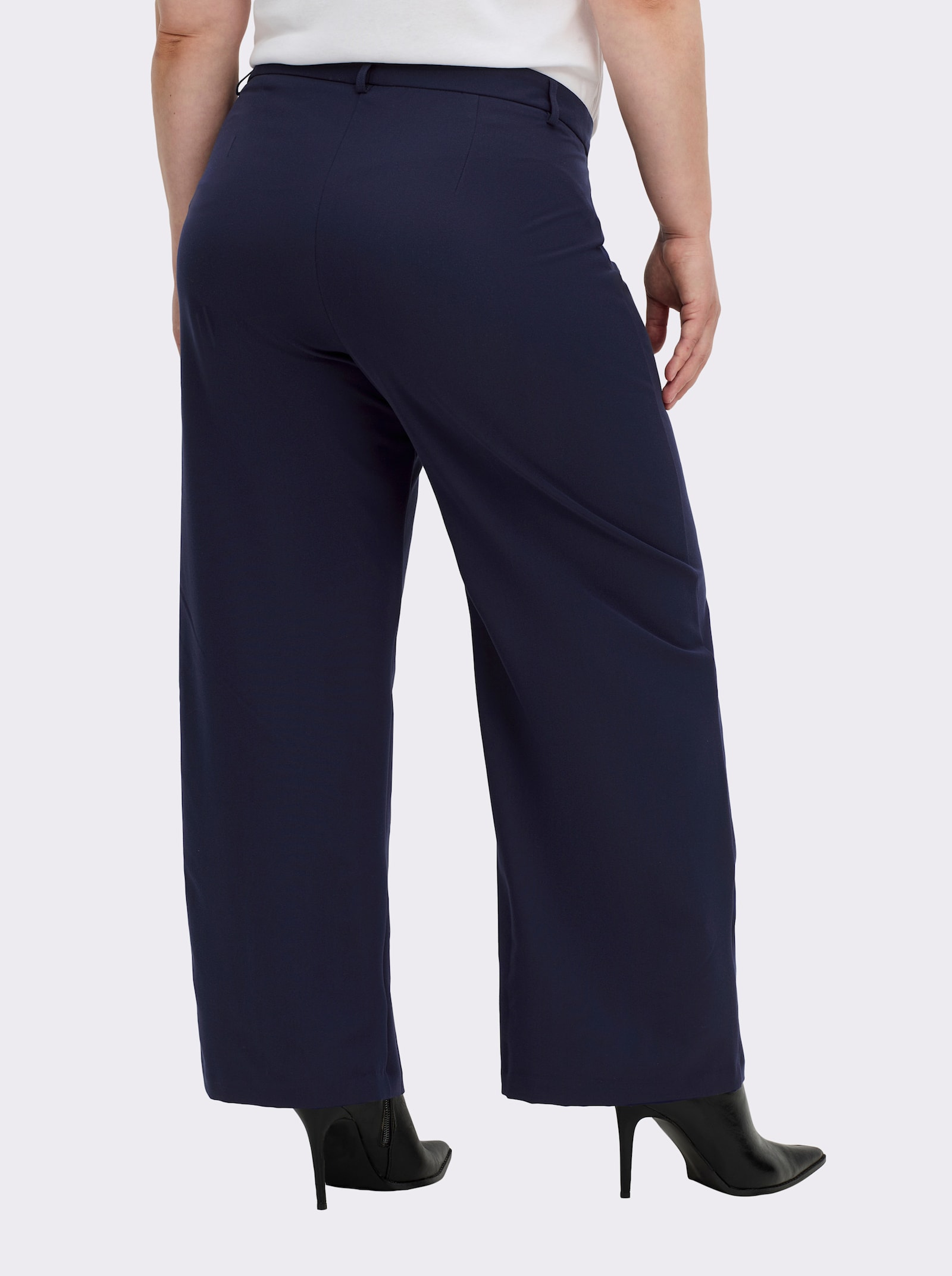 Bügelfaltenhose mit weiten Beinen - marine