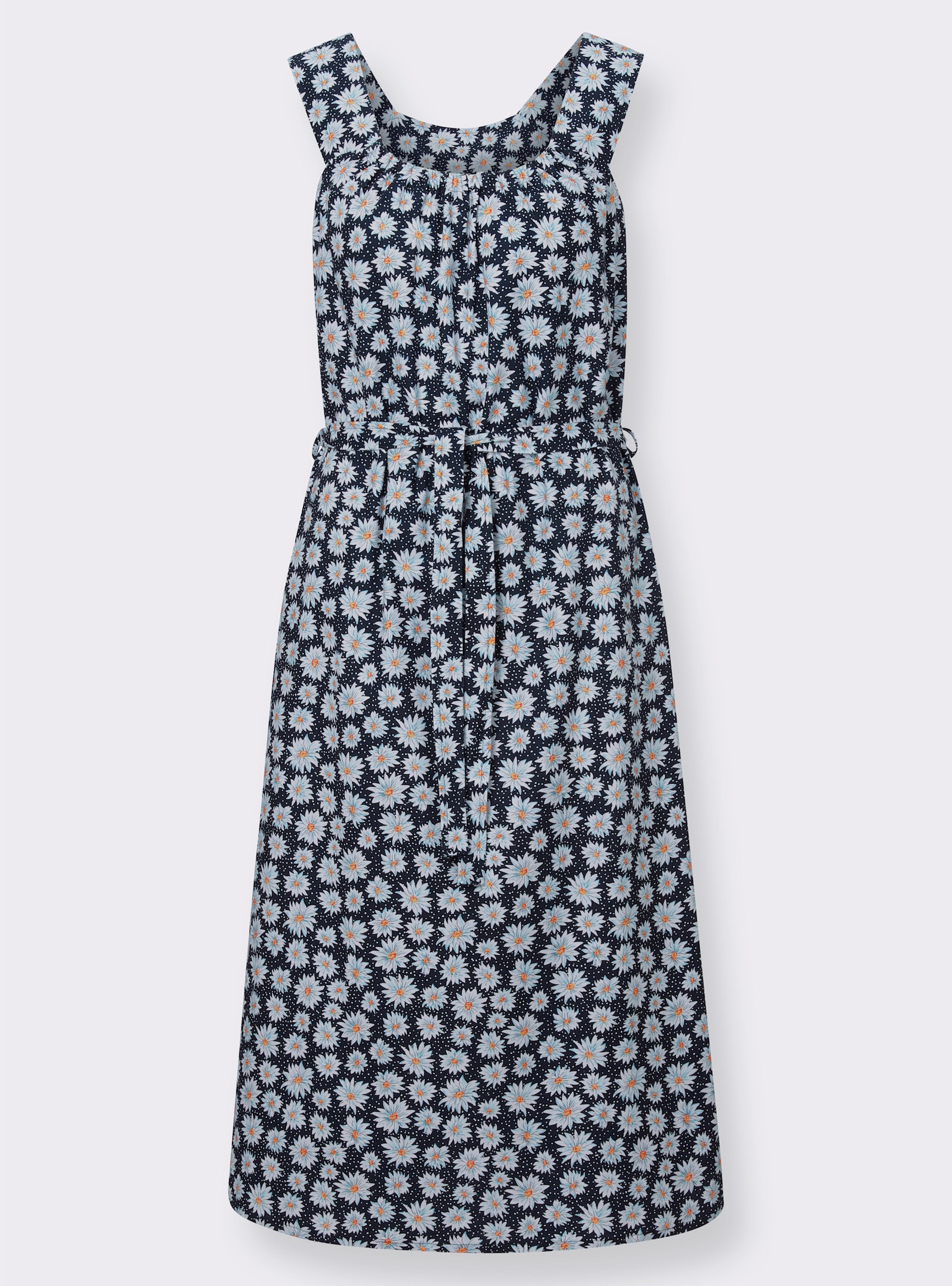 Jurkschort met naadzak - marine gebloemd