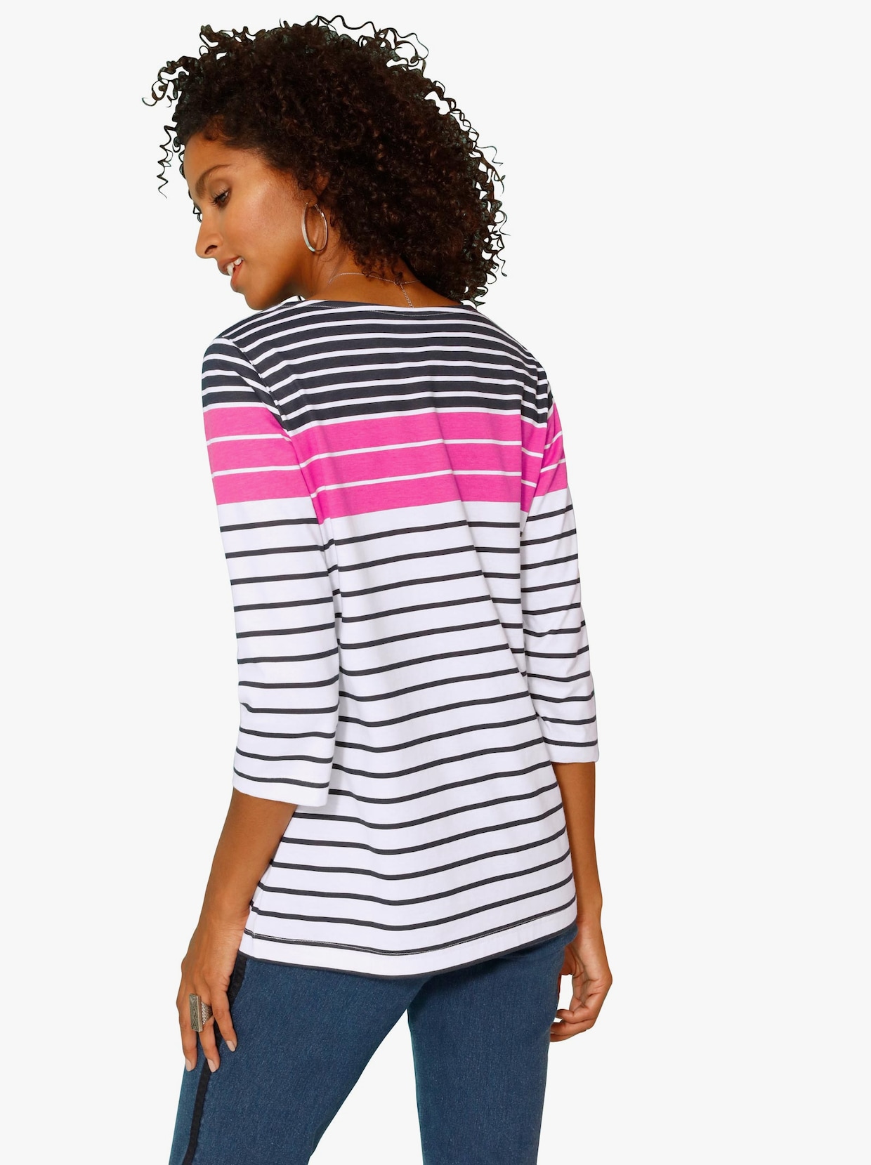 Shirt met print - marine/pink