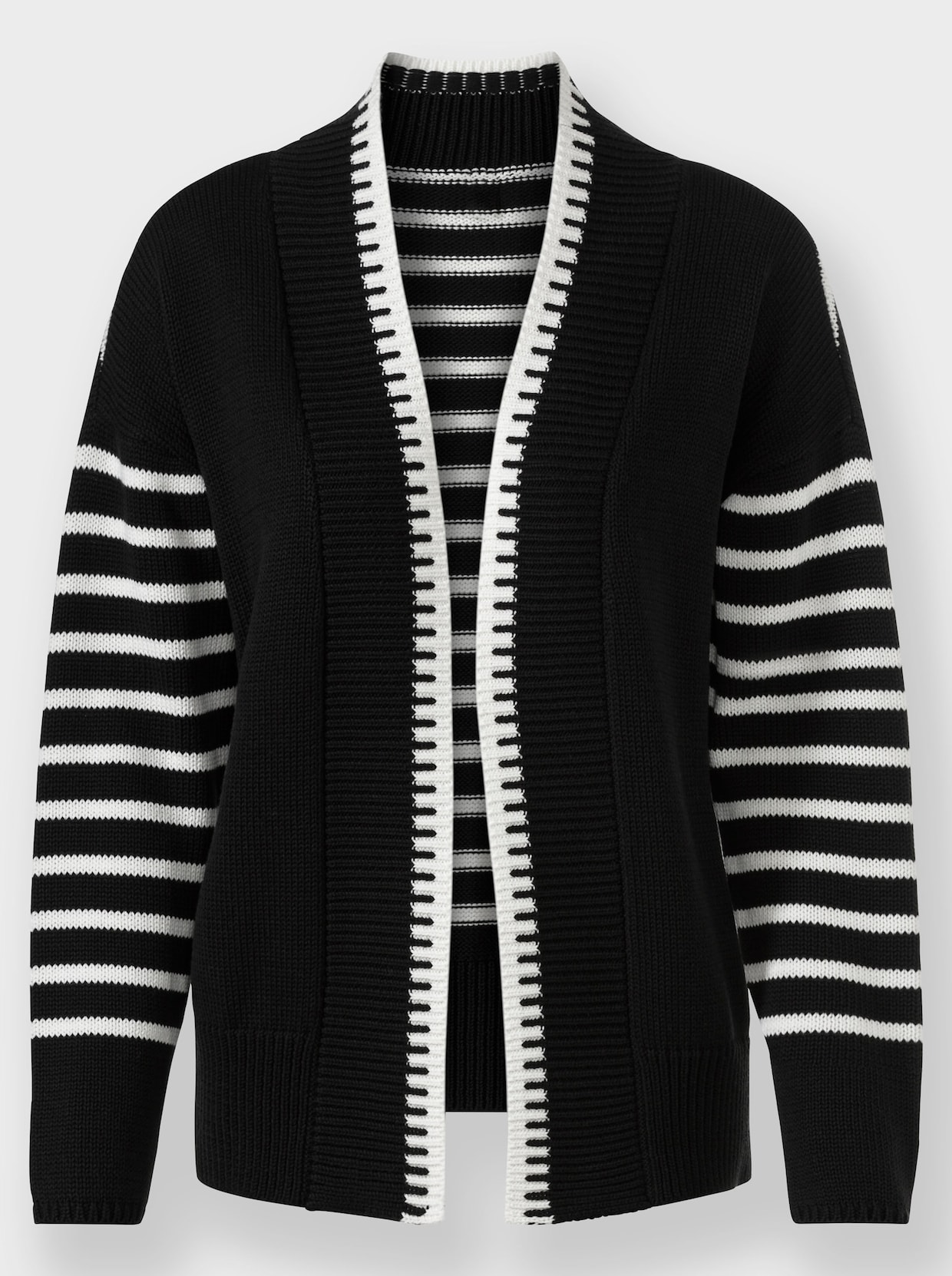 heine Veste en tricot - noir-écru à motifs