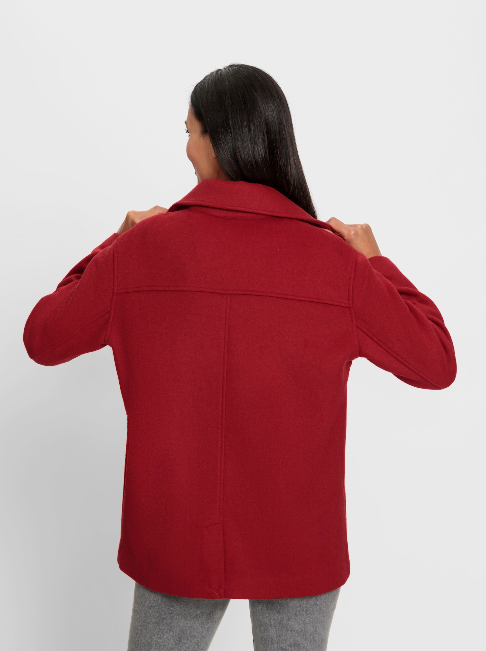 heine Outdoorjacke mit Druckknopfleiste - rot