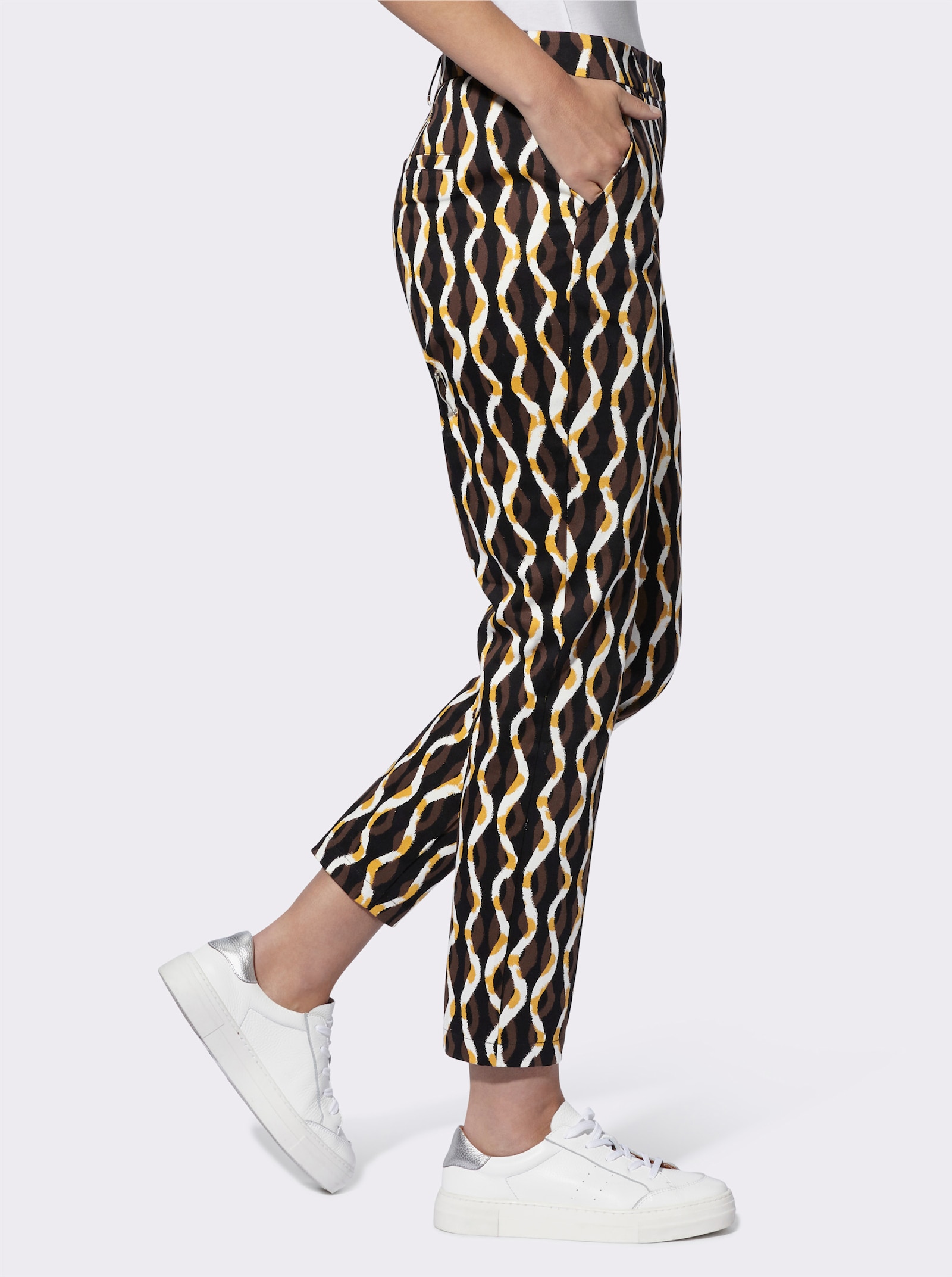 heine Druckhose in 7/8-Länge - schoko-ecru-bedruckt