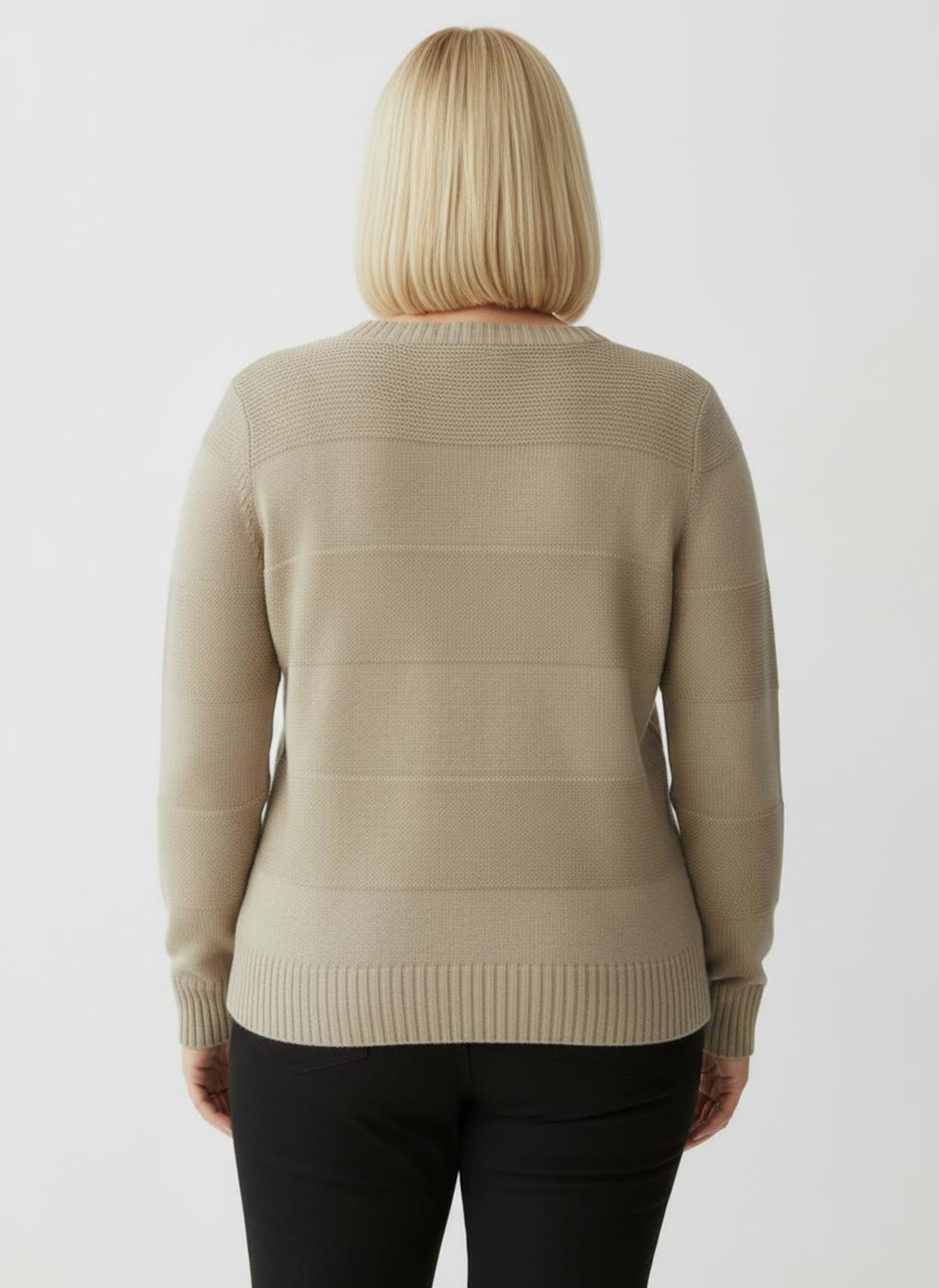 Langarm-Pullover mit Glitzergarn - beige
