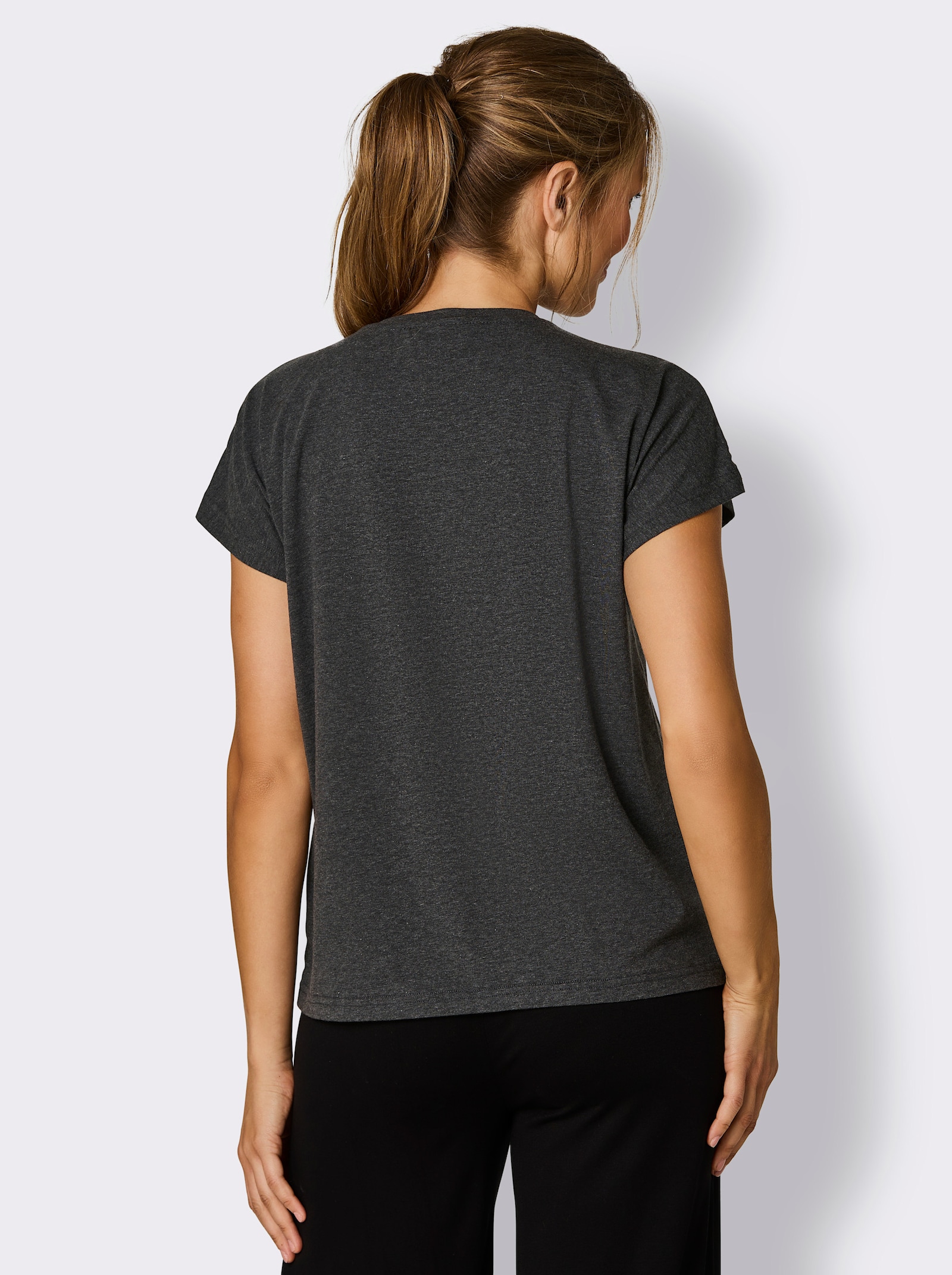 Catamaran Sports Freizeitshirt mit überschnittenen Schultern - graphit-meliert