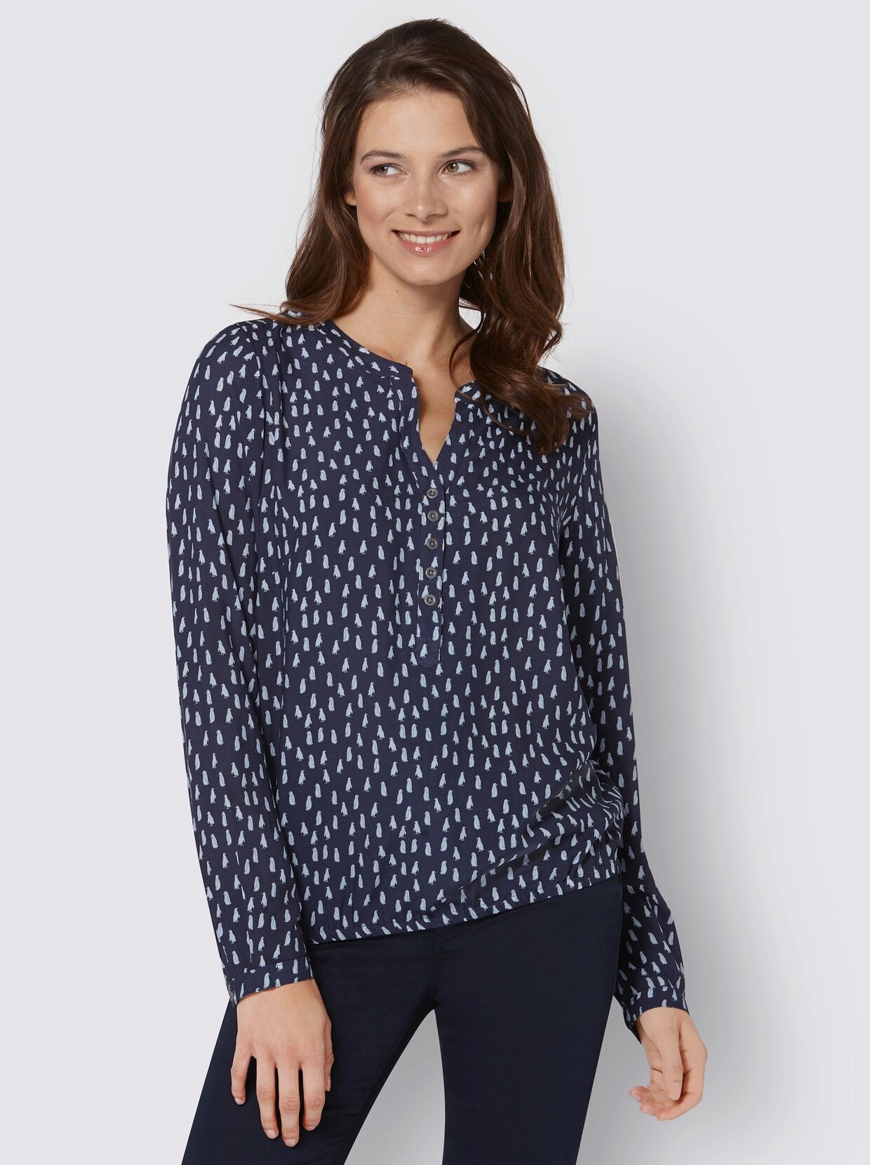 Blouse met print - marine geprint