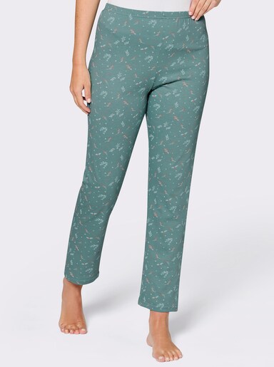 Comtessa Schlafanzughose mit Weihnachtsmotiven - ozean-koralle-bedruckt