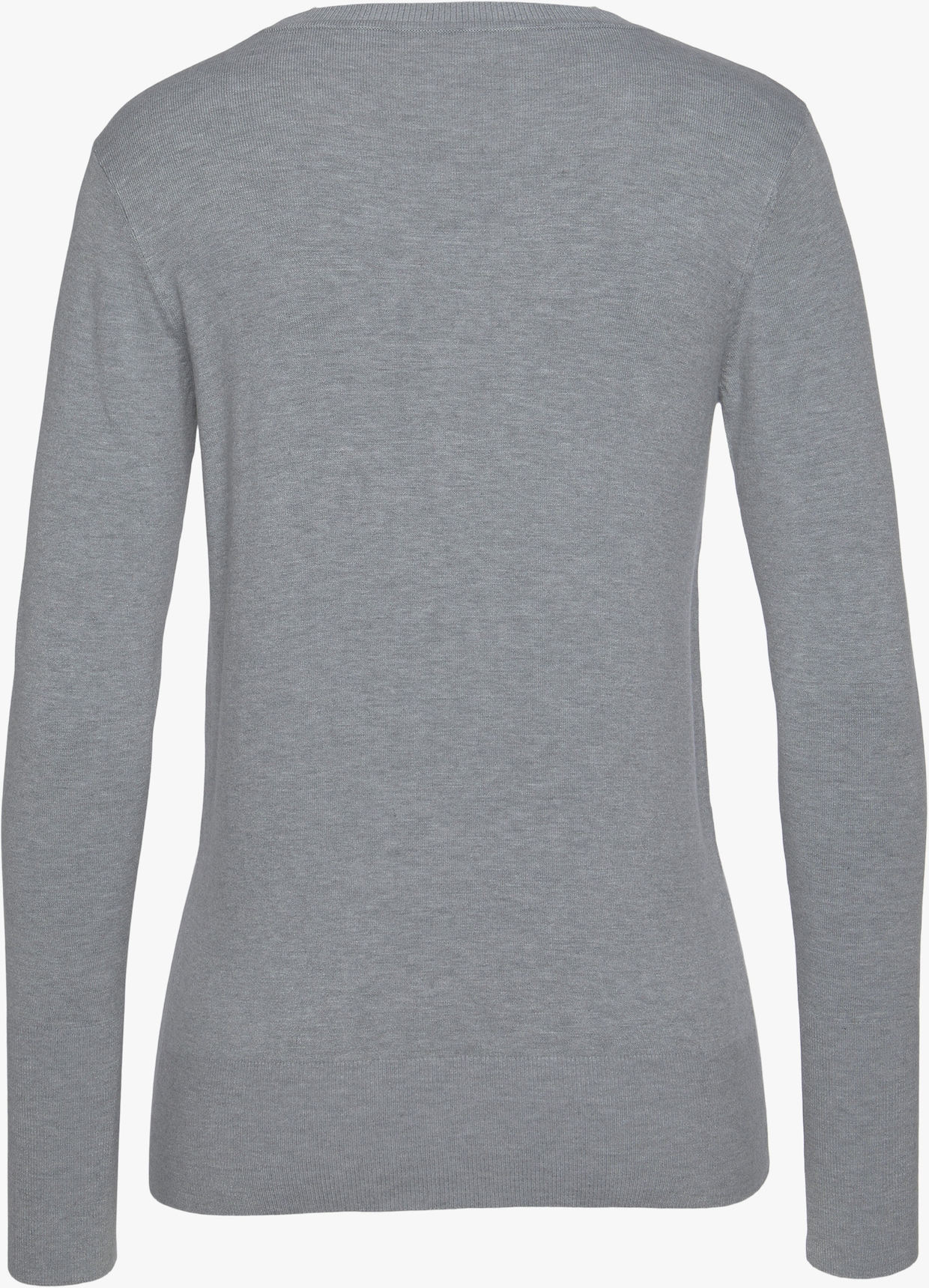 Vivance V-Ausschnitt-Pullover - grau-meliert