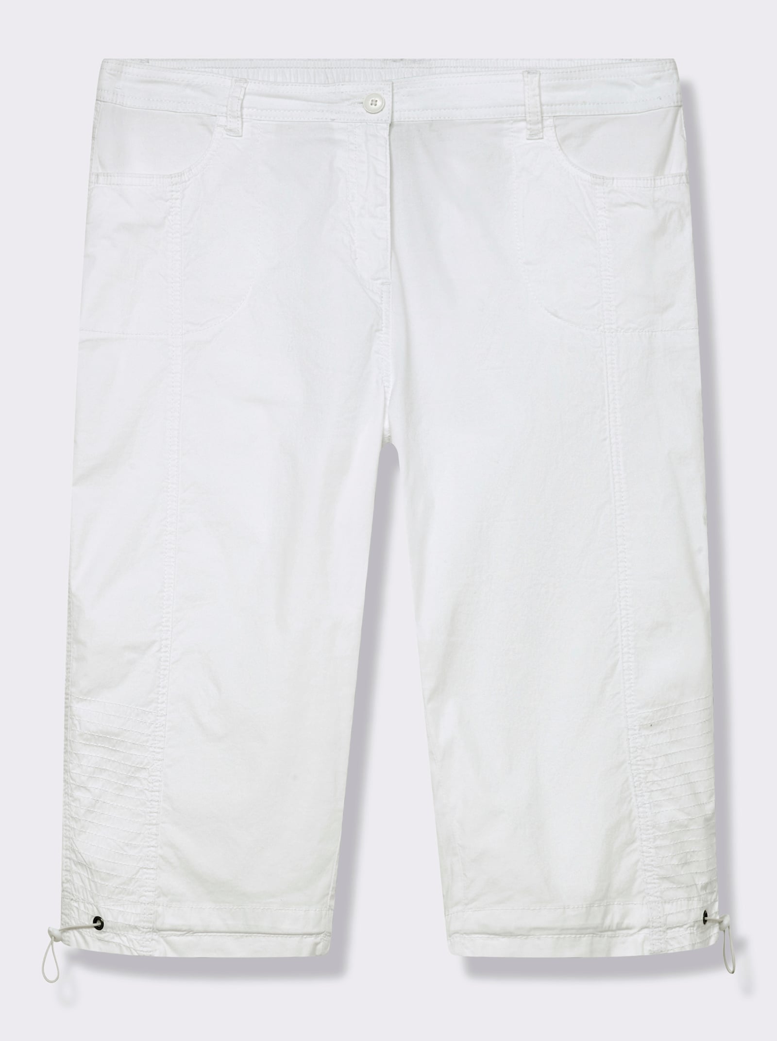 Caprihose mit Gummizug am Beinabschluss - weiß