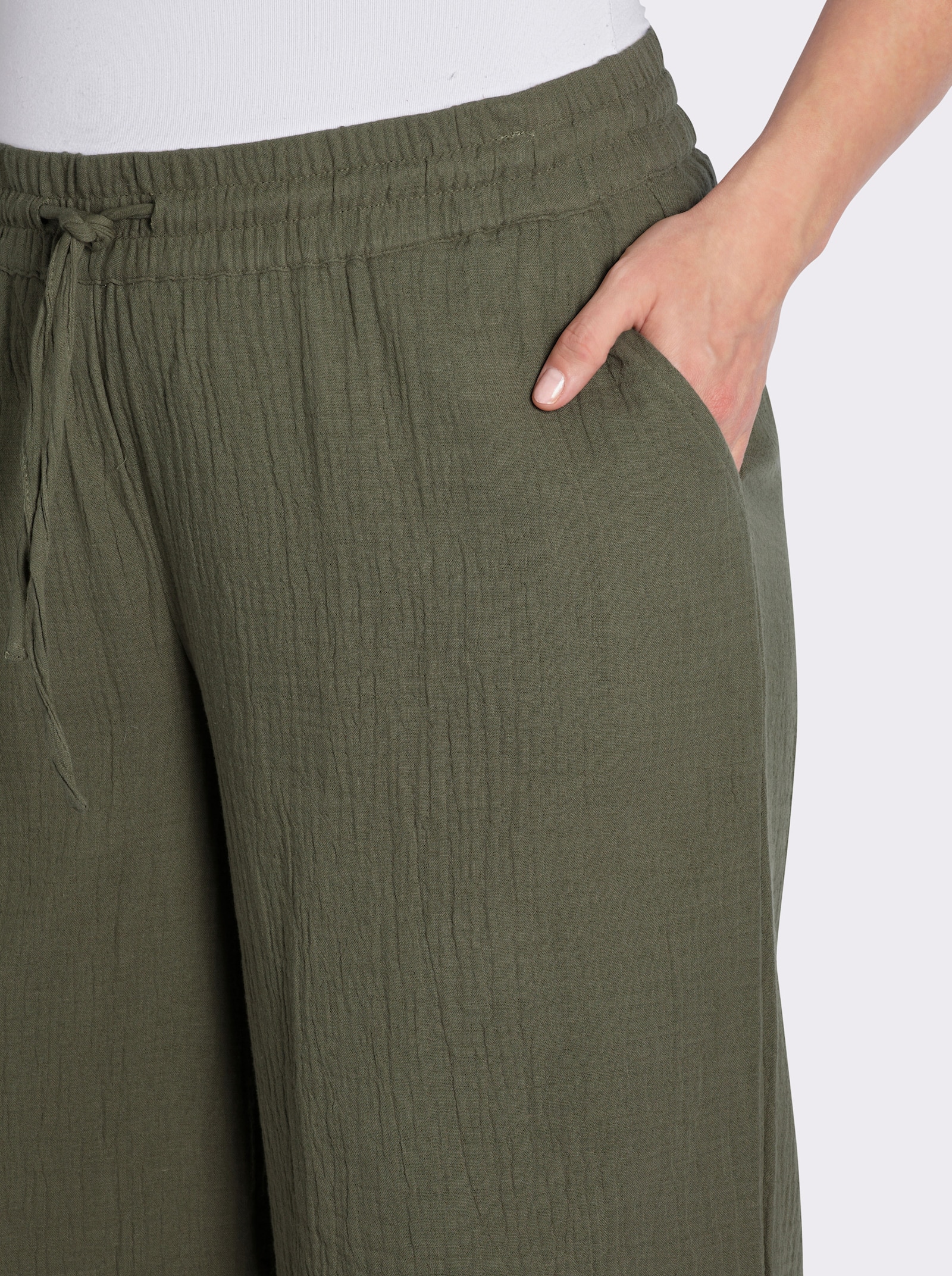 Culotte in Struktur-Qualität - khaki