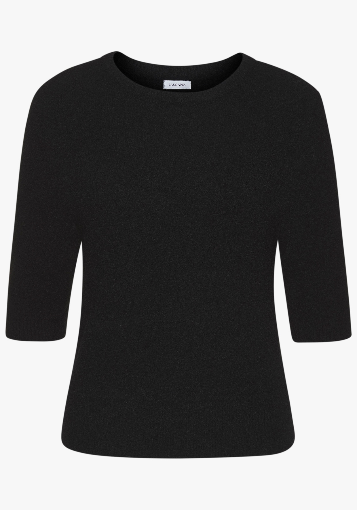 LASCANA Pullover met korte mouwen - zwart