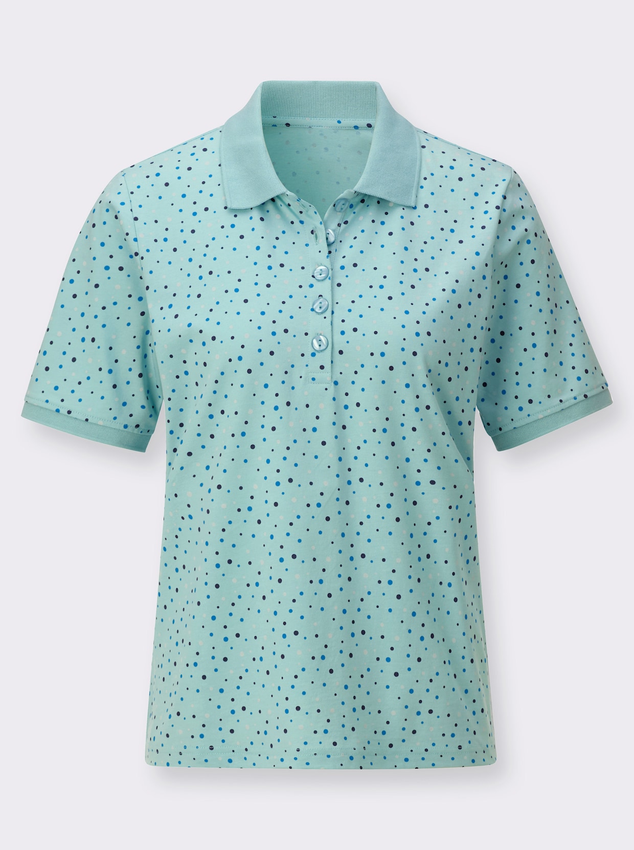 Poloshirt - mint-aquapetrol-getupft