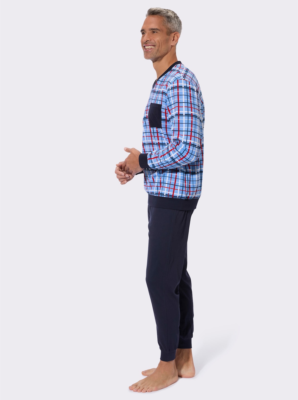 Pyjama met ruitpatroon - hemelsblauw geruit