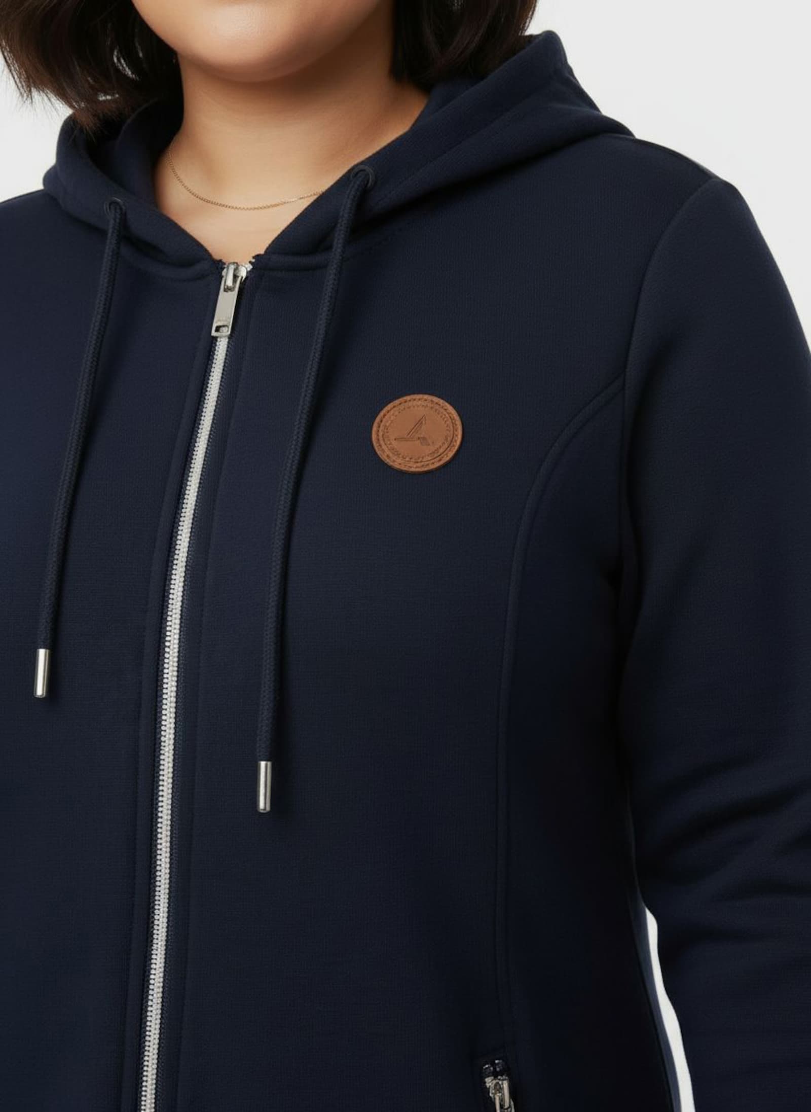 Sweatjacke in weich angerauter Qualität - marine