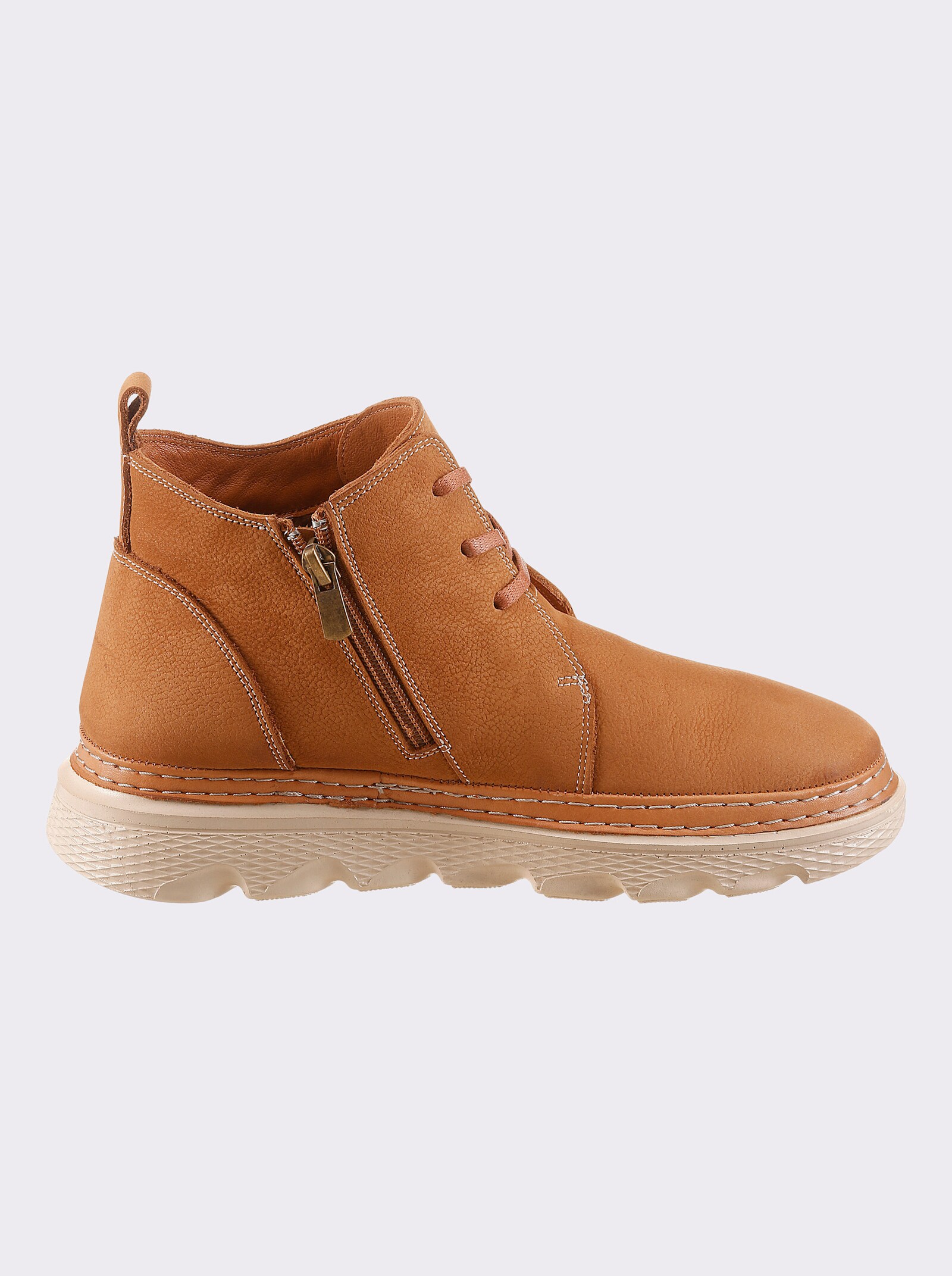 Gemini Stiefelette aus Nubukleder, mit Warmfutter - camel