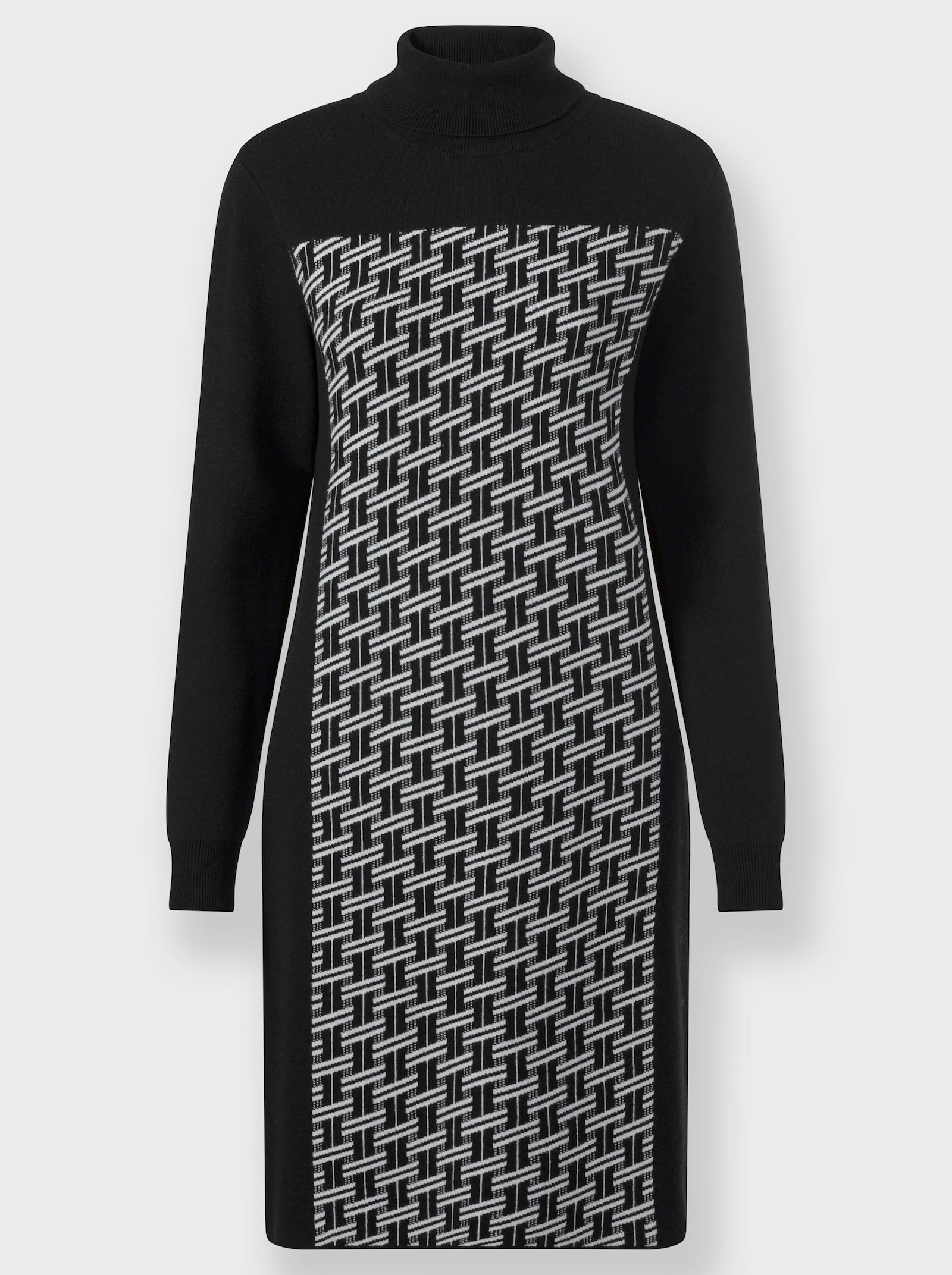 heine Robe en tricot avec motif jacquard - noir-écru à motifs